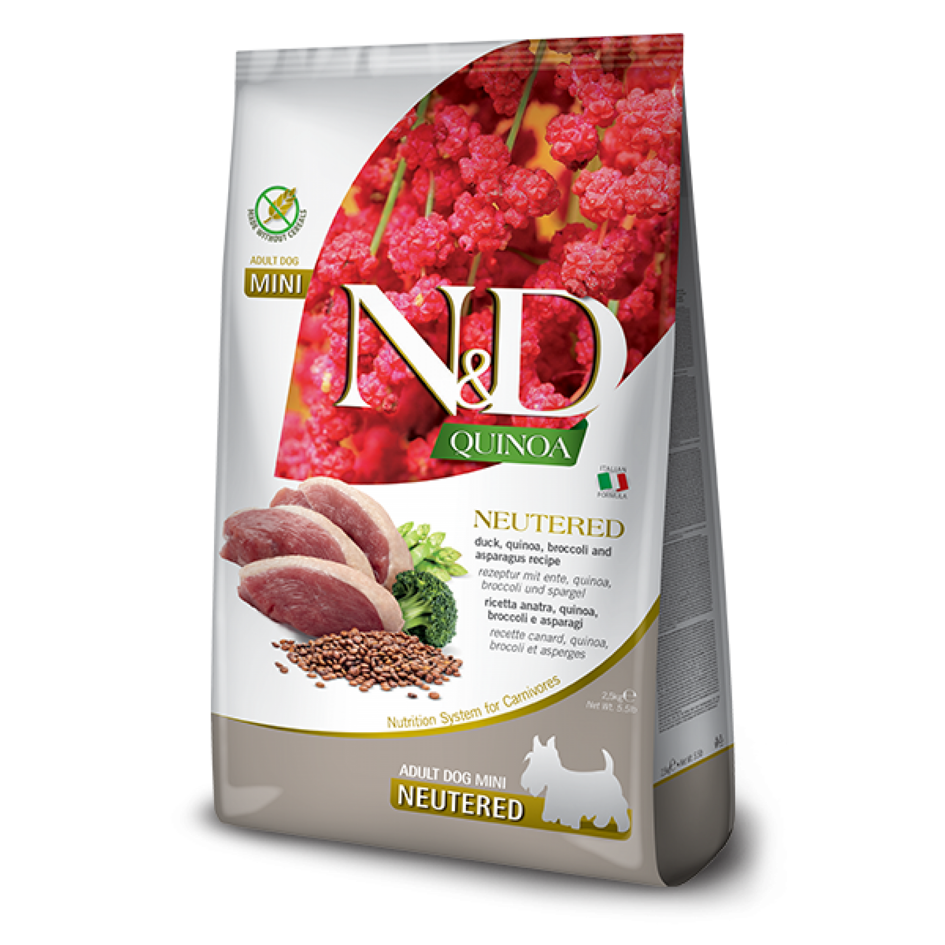 Farmina - N&D Quinoa Dog Adult Mini Neutered - Duck, Quinoa, Broccoli and Asparagus RecipeDogsSuperpets Trading