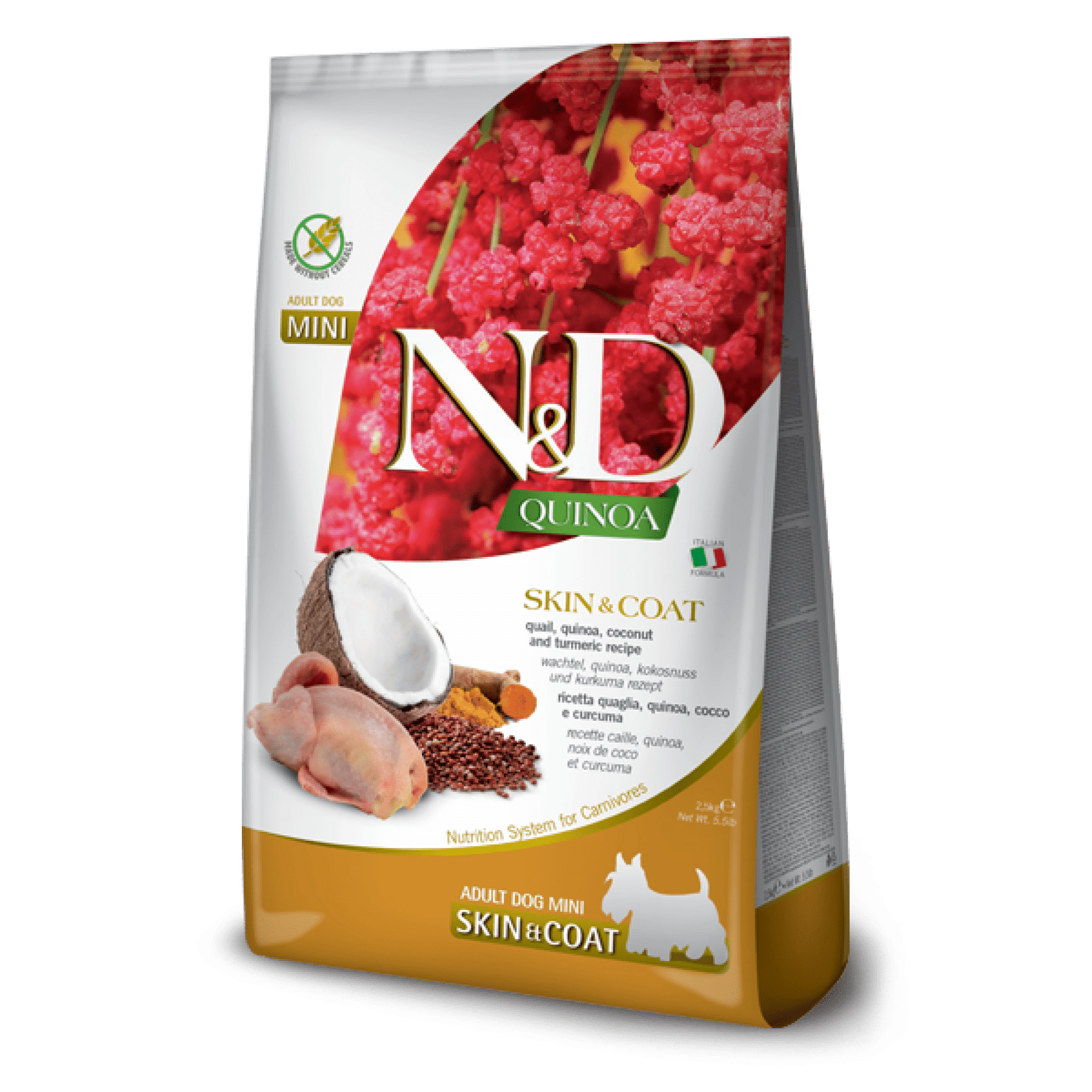 Farmina - N&D Quinoa Dog Adult Mini - Skin & Coat (Quail) Coco and Turmeric 2.5kgDogsSuperpets Trading