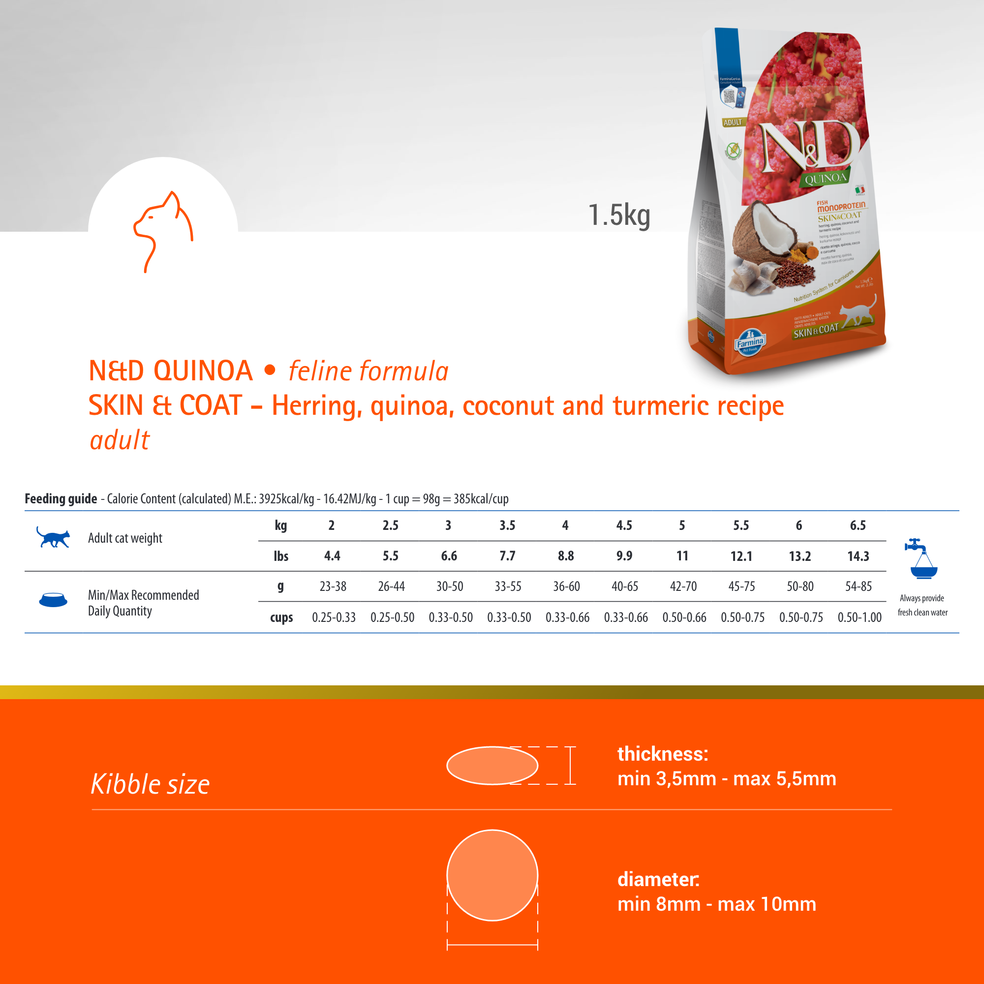 Farmina N&D Cat Adult Quinoa - Skin & Coat (Herring)