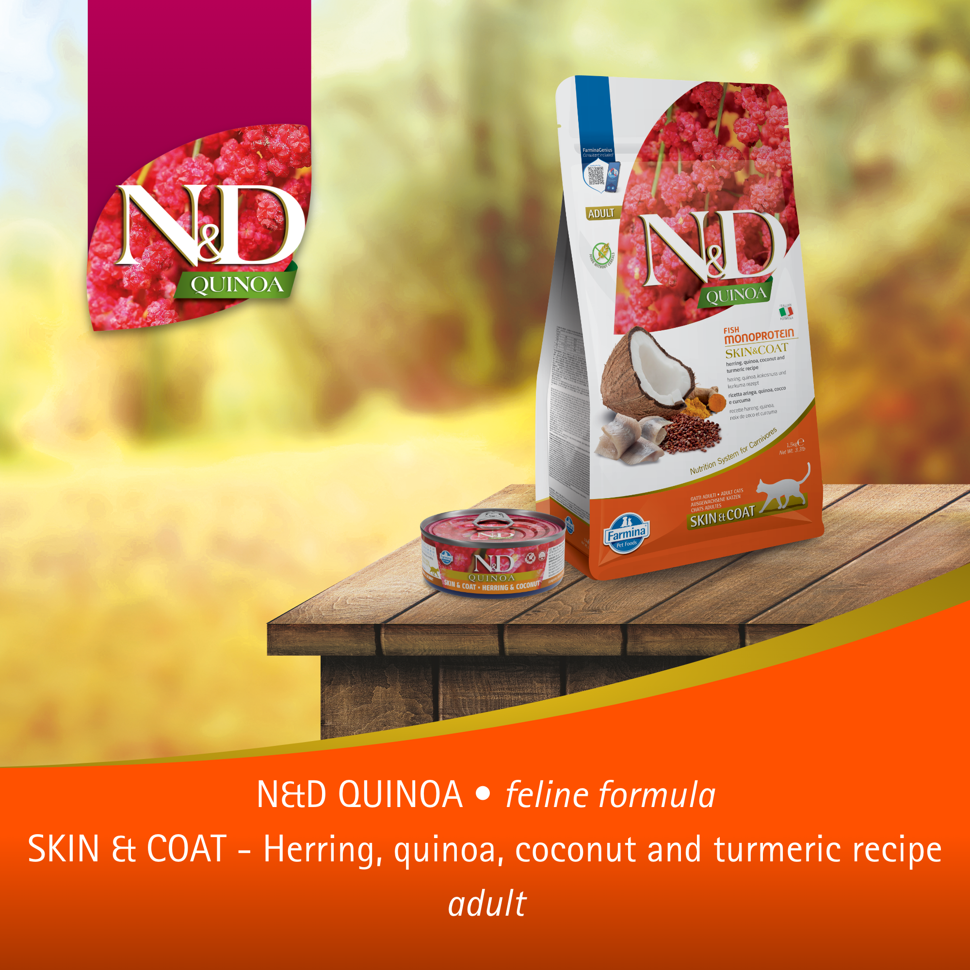 Farmina N&D Cat Adult Quinoa - Skin & Coat (Herring)