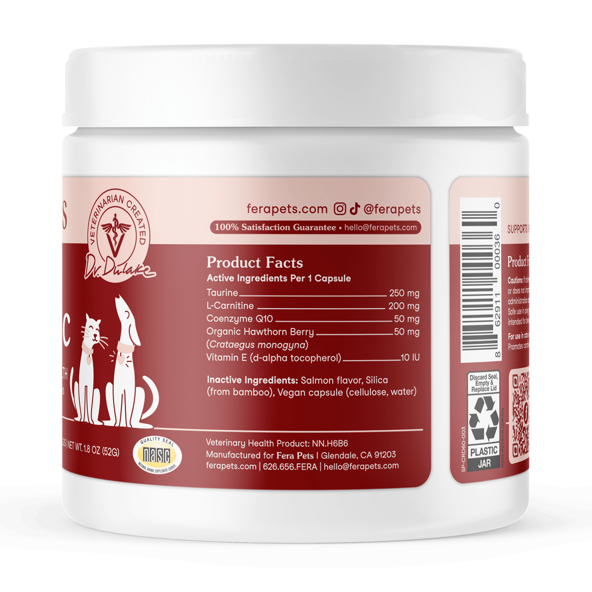 Fera Cardiac Support Supplements 60 capsules for dogs and catsCatsSuperpets Trading