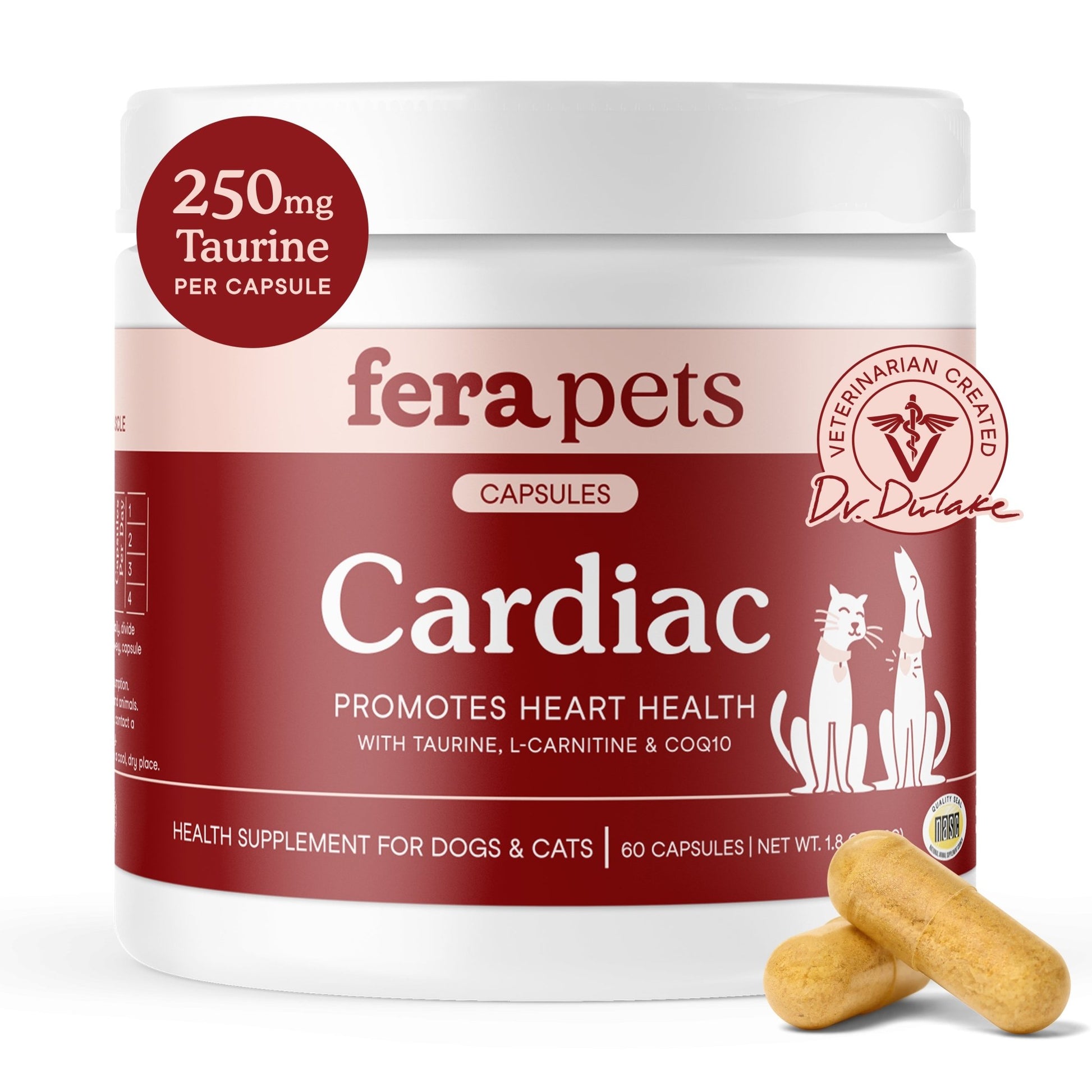 Fera Cardiac Support Supplements 60 capsules for dogs and catsCatsSuperpets Trading