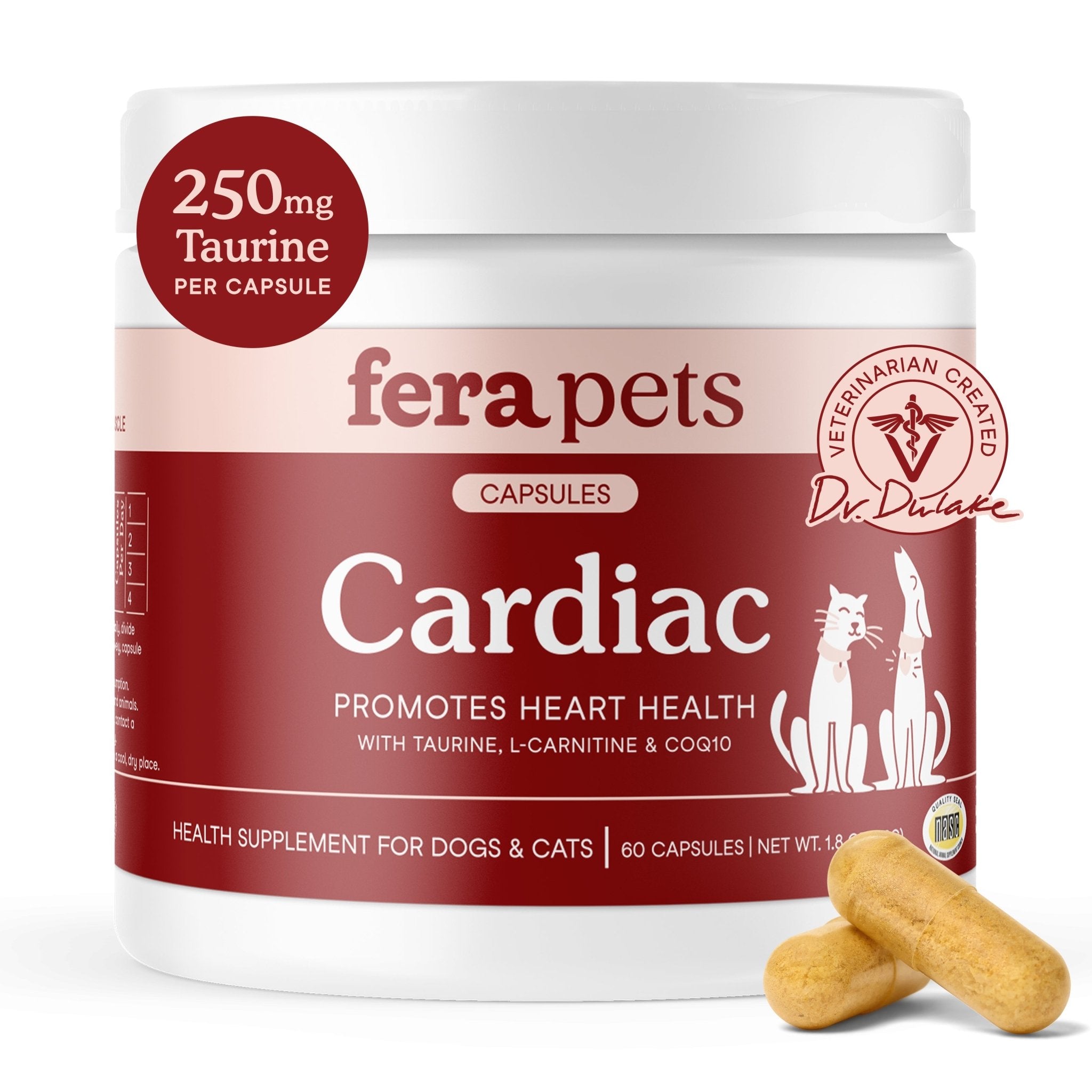 Fera Cardiac Support Supplements 60 capsules for dogs and catsCatsSuperpets Trading