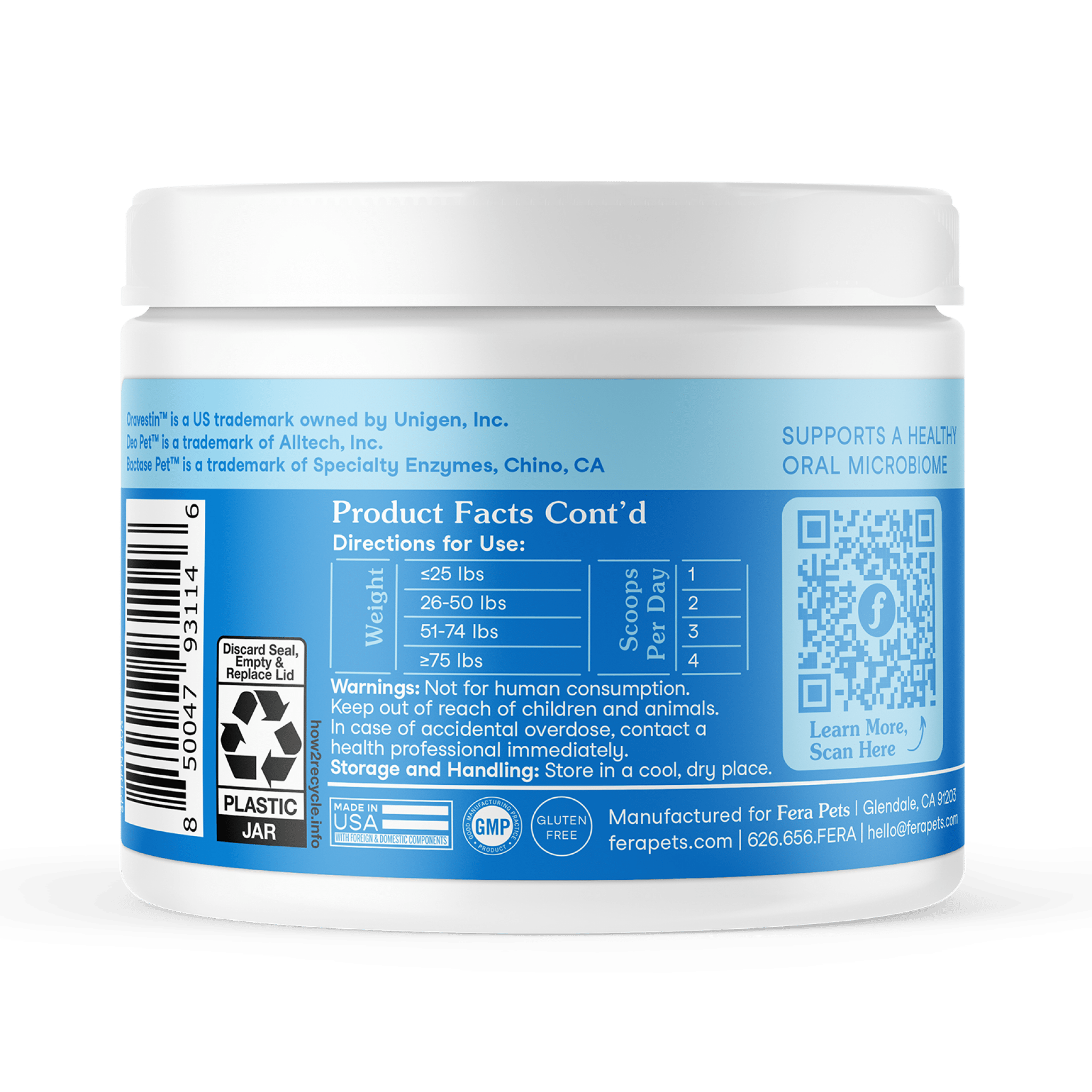Fera Dental Support Supplements 60 serving For dogs and catsCatsSuperpets Trading