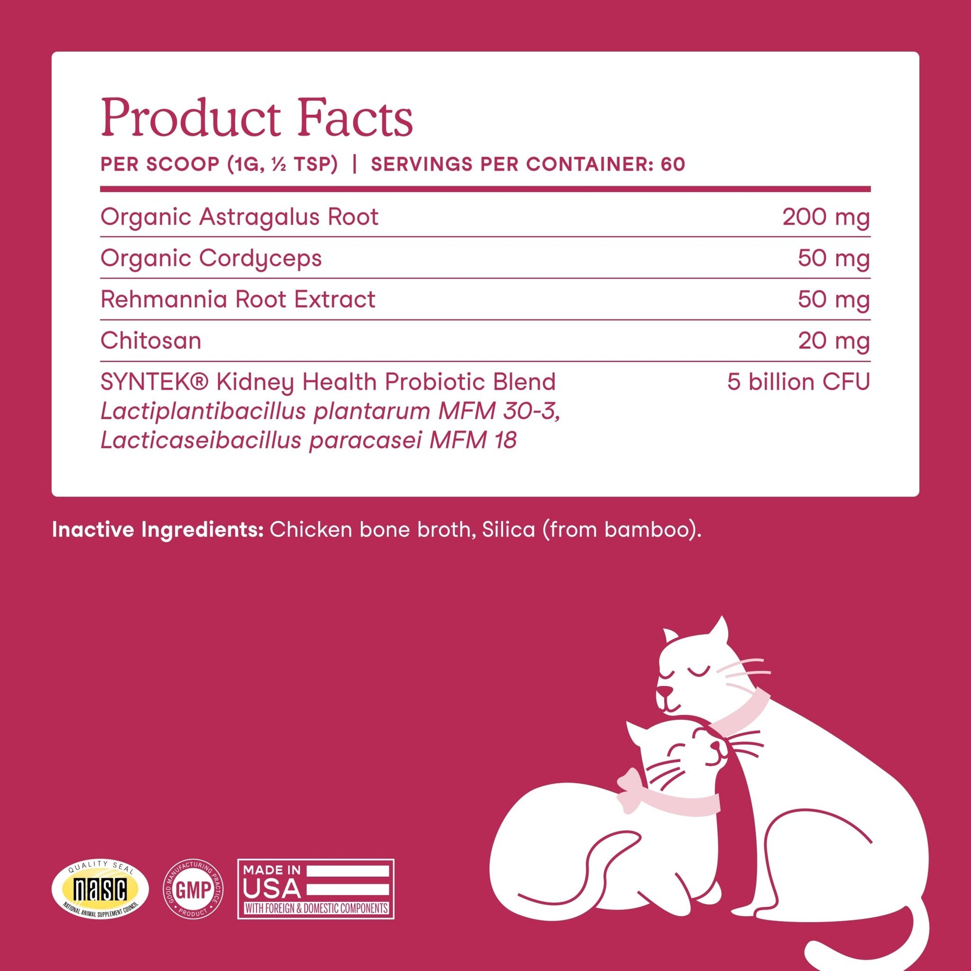 Fera Kidney Support Supplements 60 serving For catsCatsSuperpets Trading