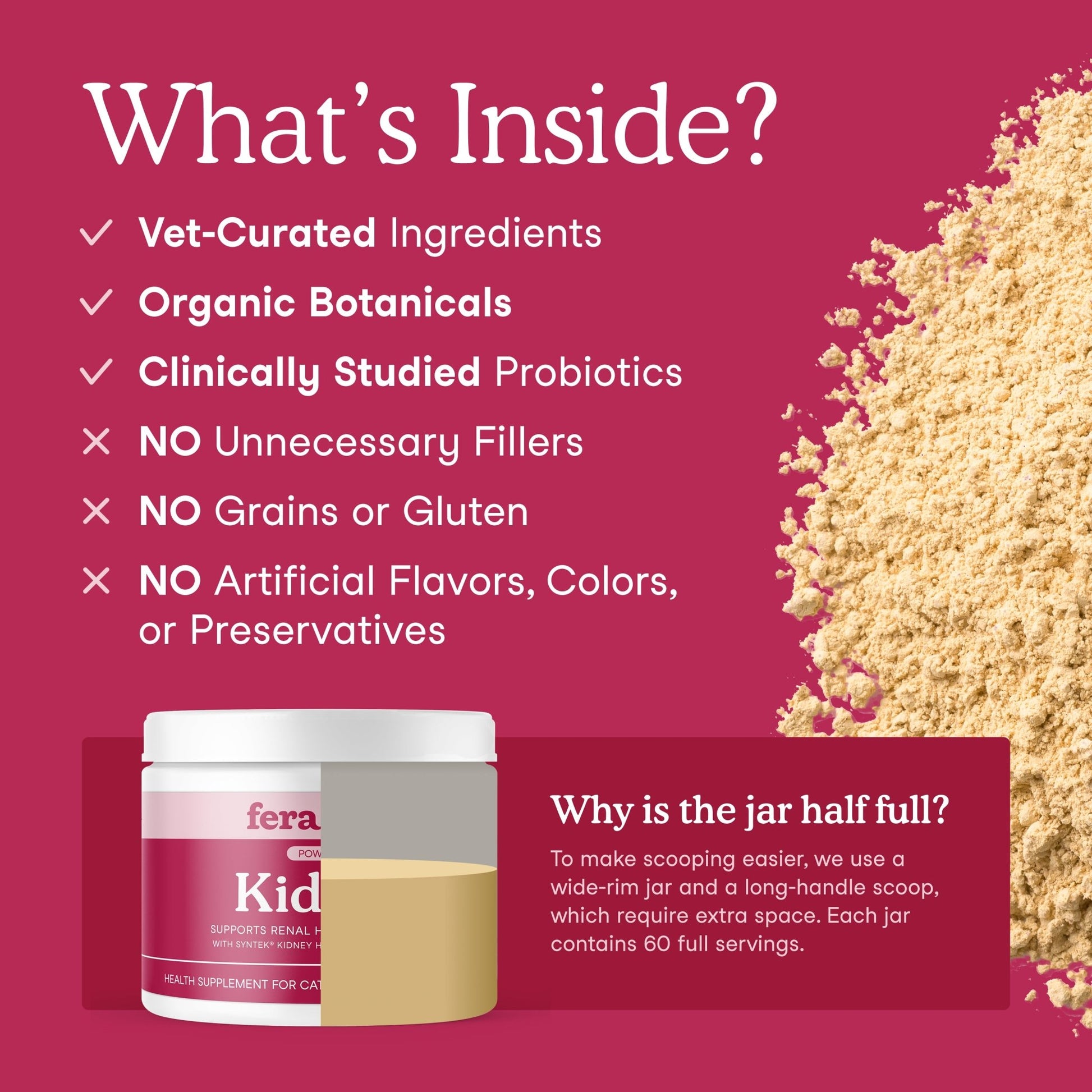 Fera Kidney Support Supplements 60 serving For catsCatsSuperpets Trading