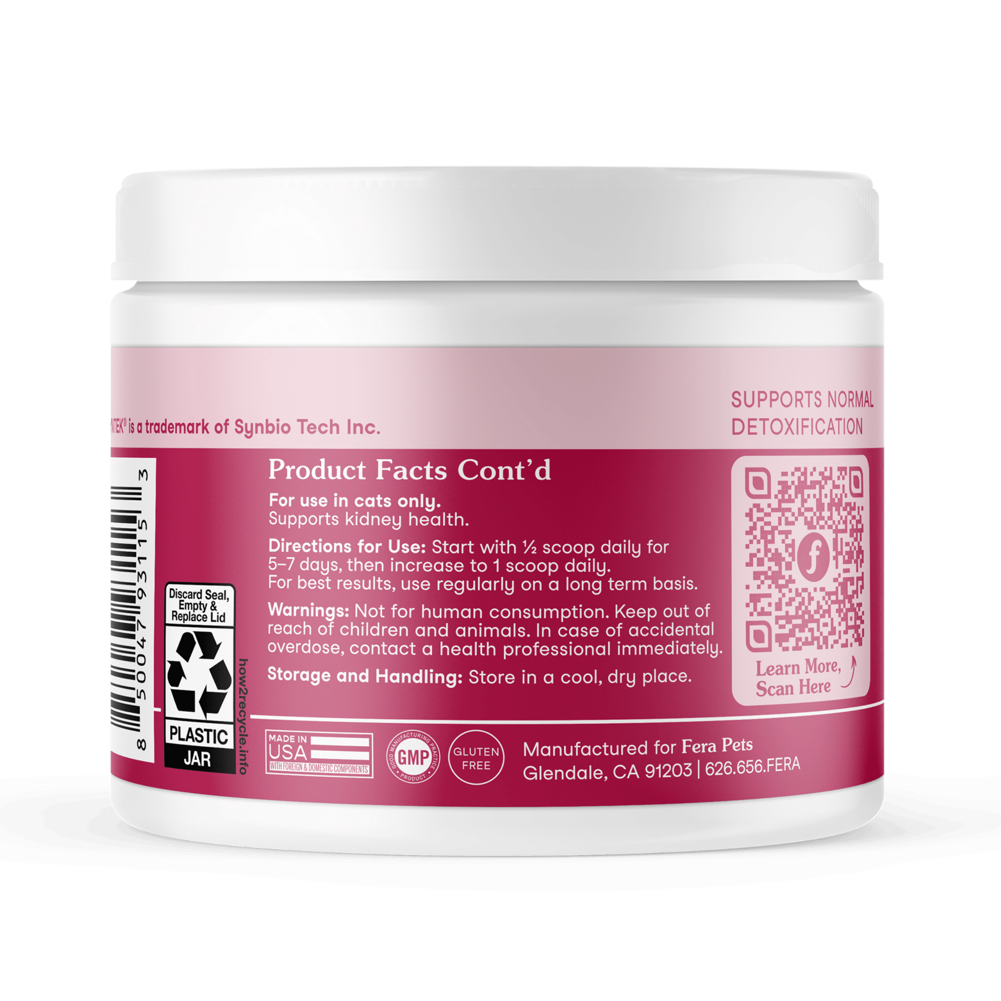Fera Kidney Support Supplements 60 serving For catsCatsSuperpets Trading