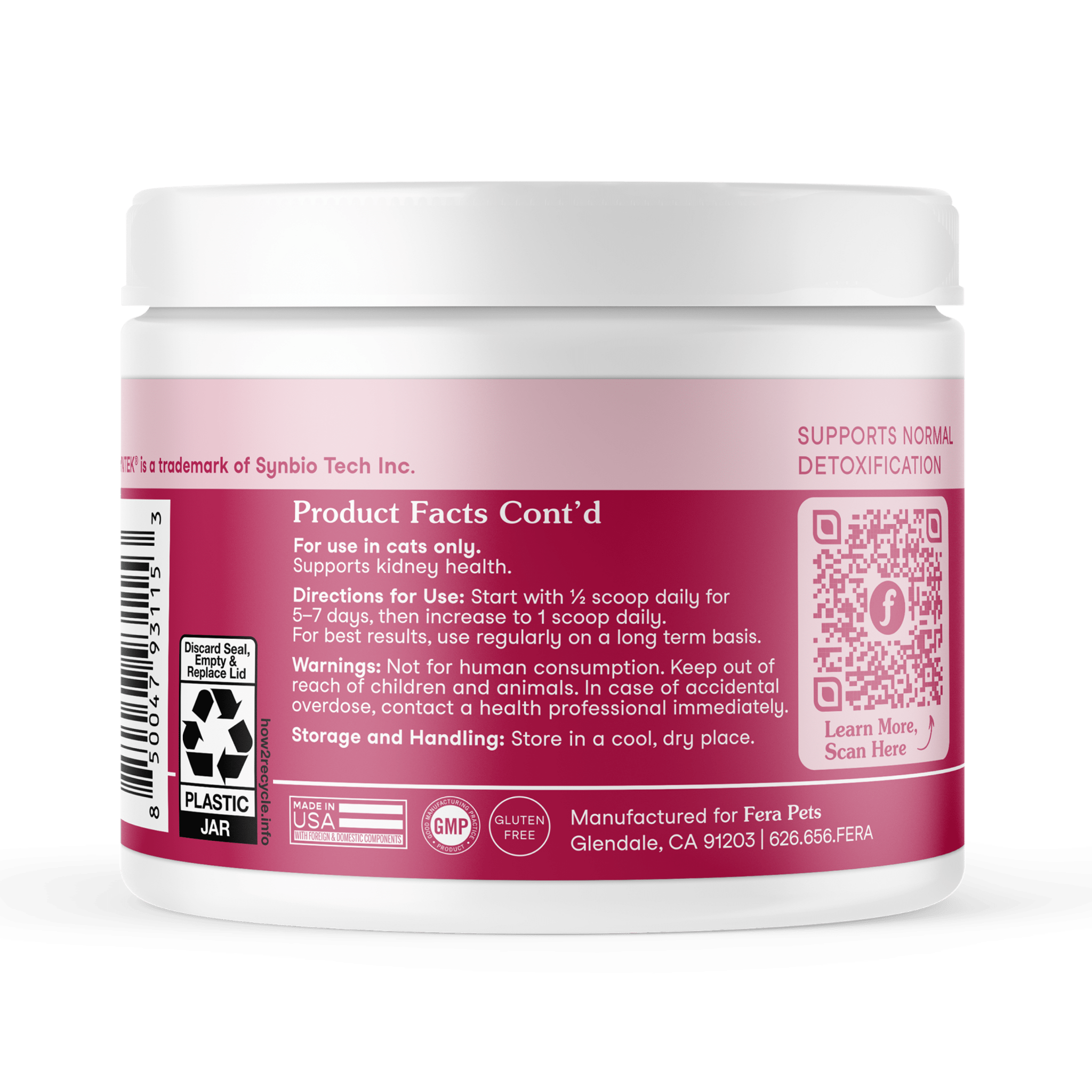 Fera Kidney Support Supplements 60 serving For catsCatsSuperpets Trading