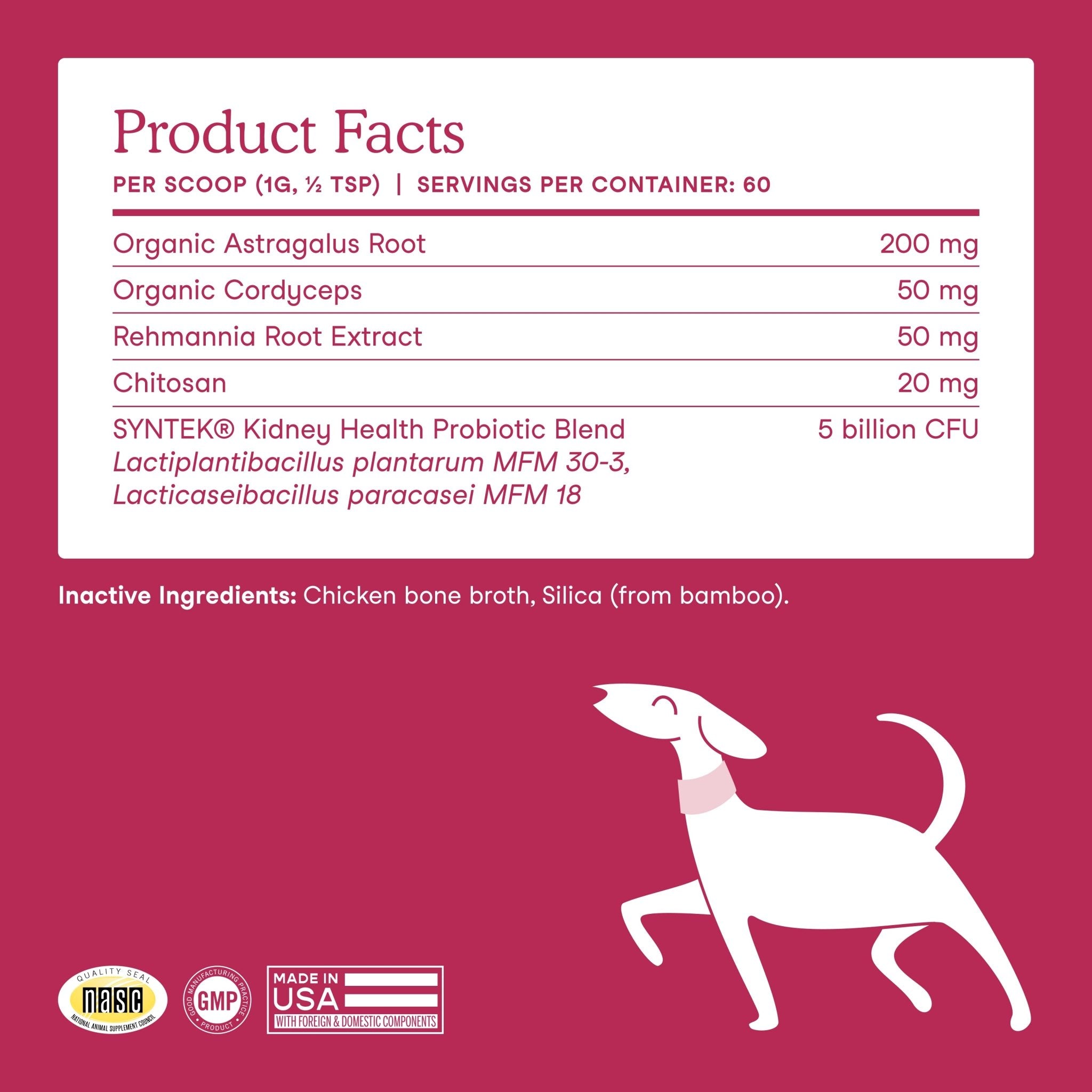 Fera Kidney Support Supplements 60 serving For DogsDogsSuperpets Trading