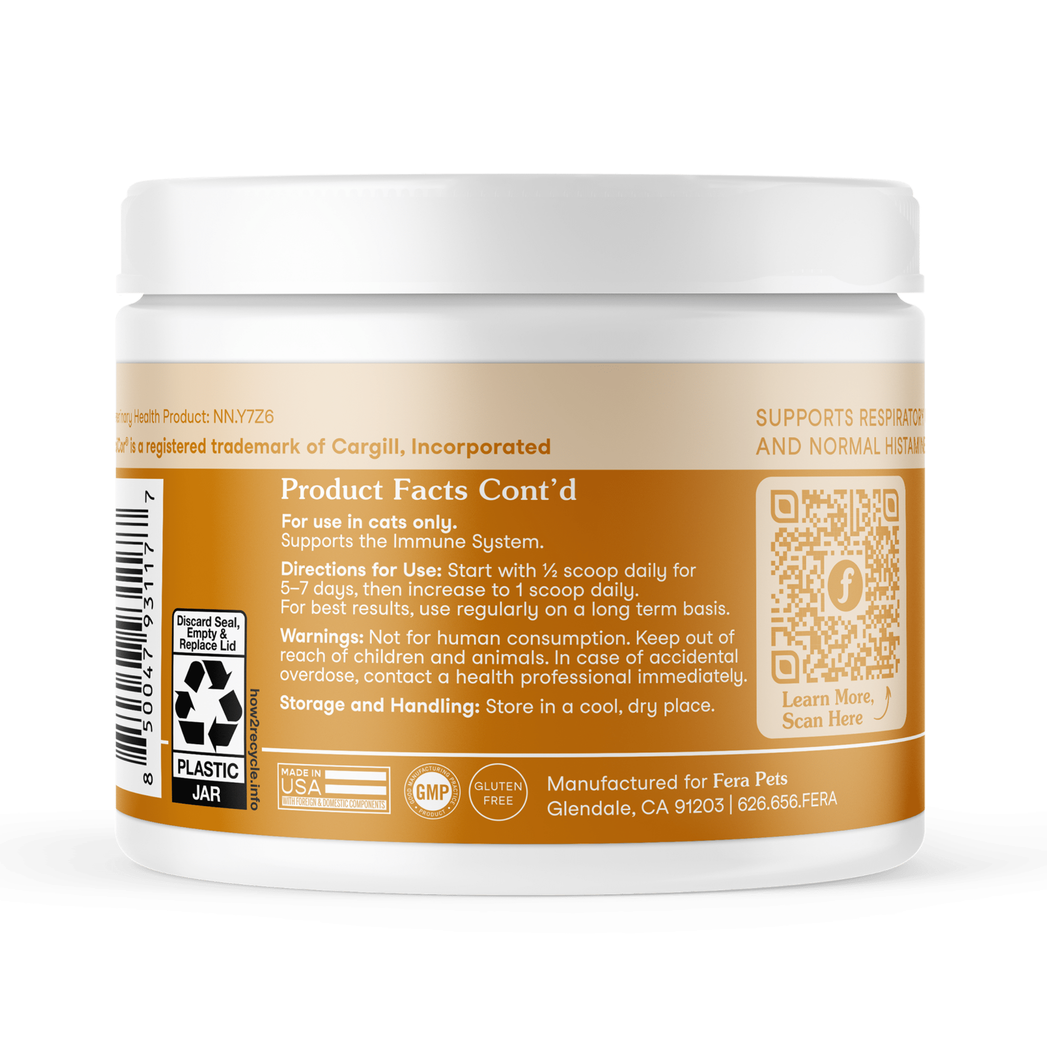 Fera Lysine Immune support Supplements 60 serving For catsCatsSuperpets Trading