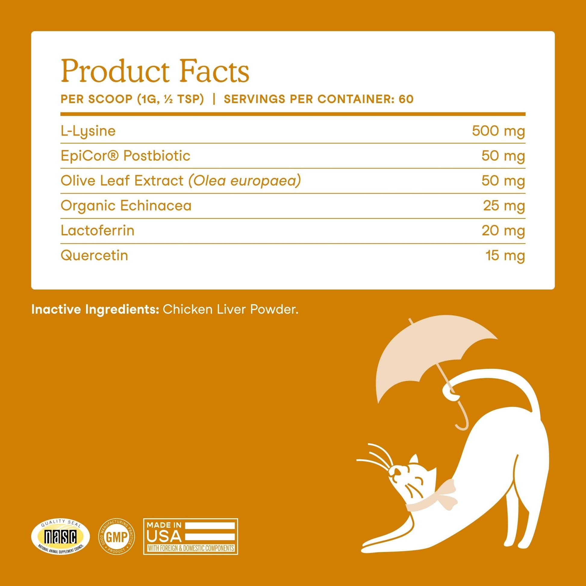 Fera Lysine Immune support Supplements 60 serving For catsCatsSuperpets Trading