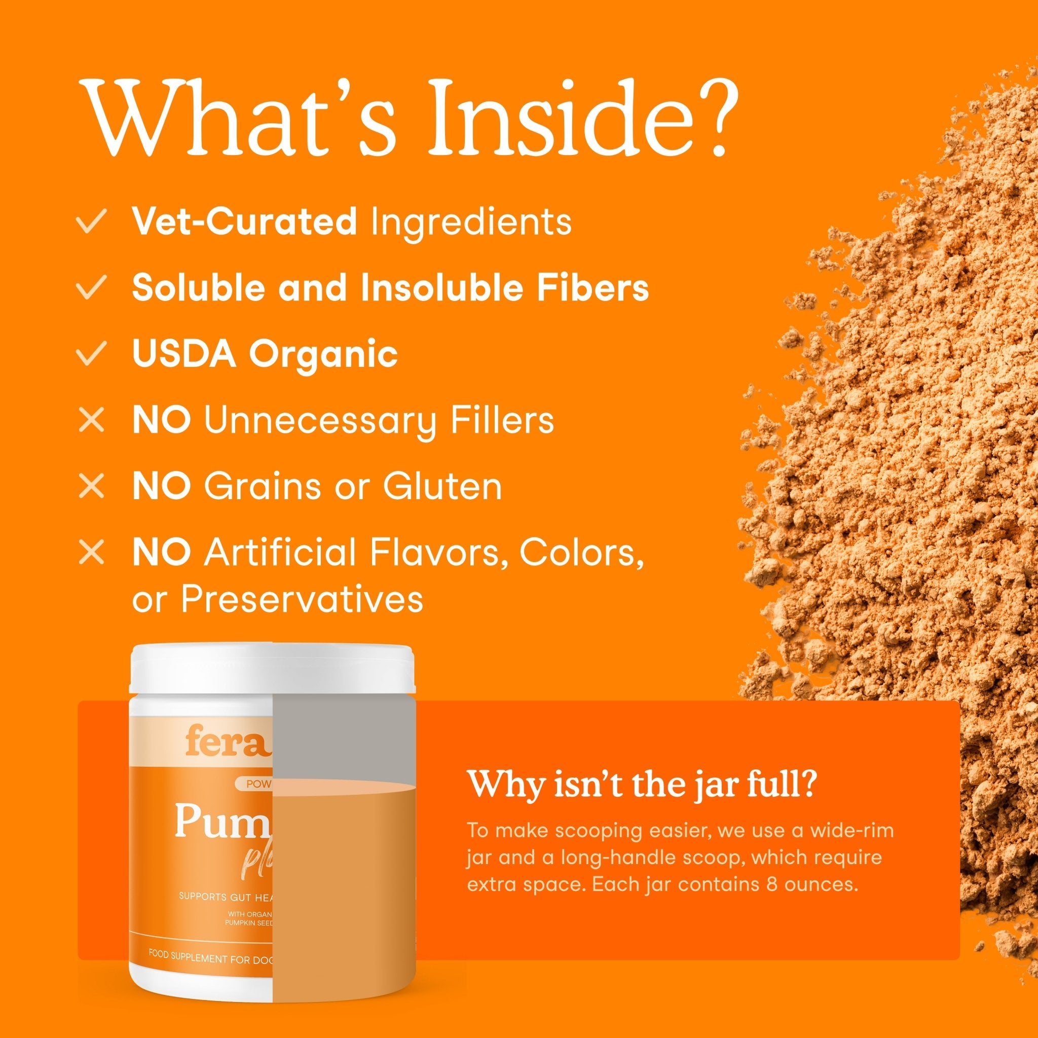 Fera Pumpkin Digestion Fiber Supplements 90 serving for dogs and catsCatsSuperpets Trading