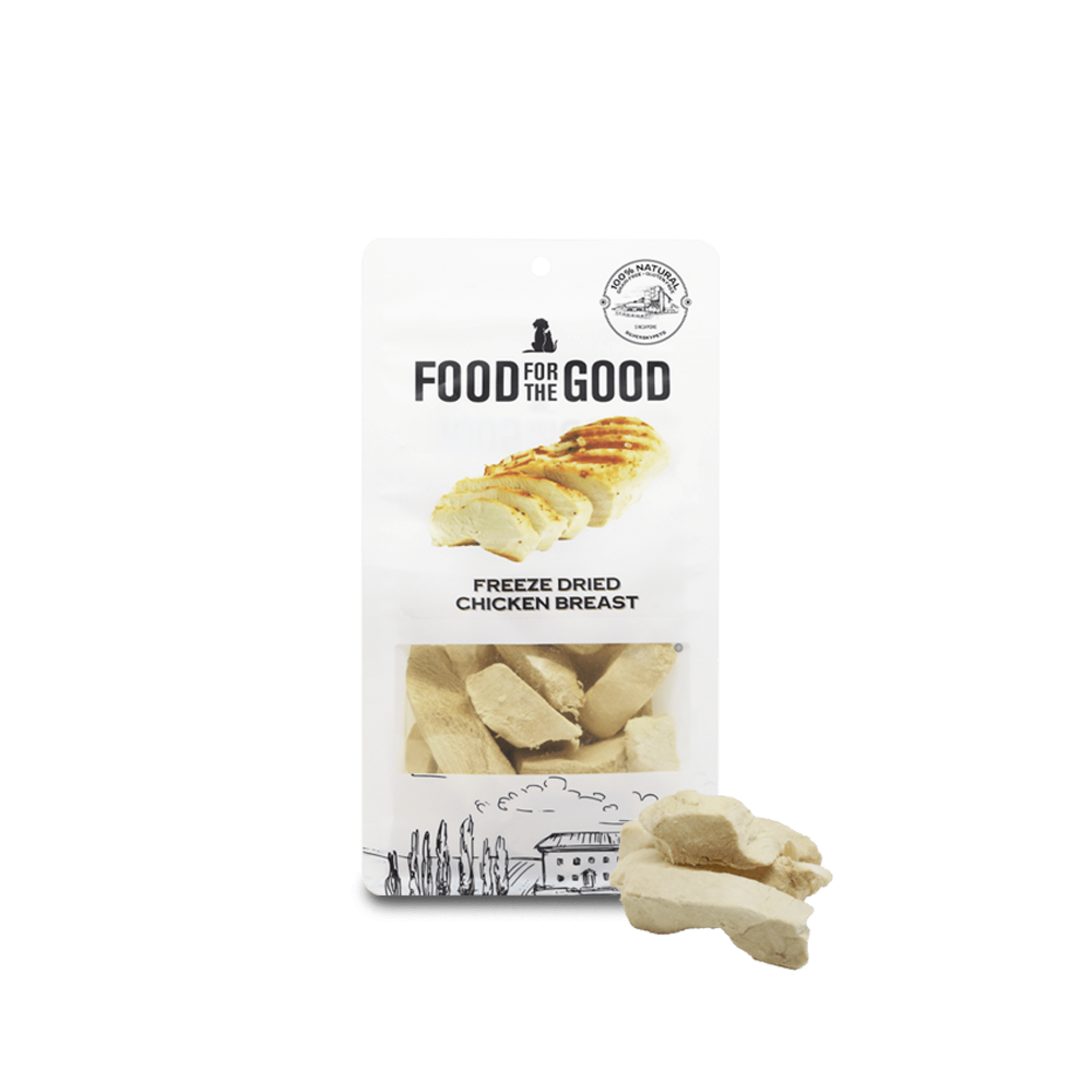 Food for the Good - Freeze Dried Chicken Breast Cat & Dog Treats 70gSuperpets Trading