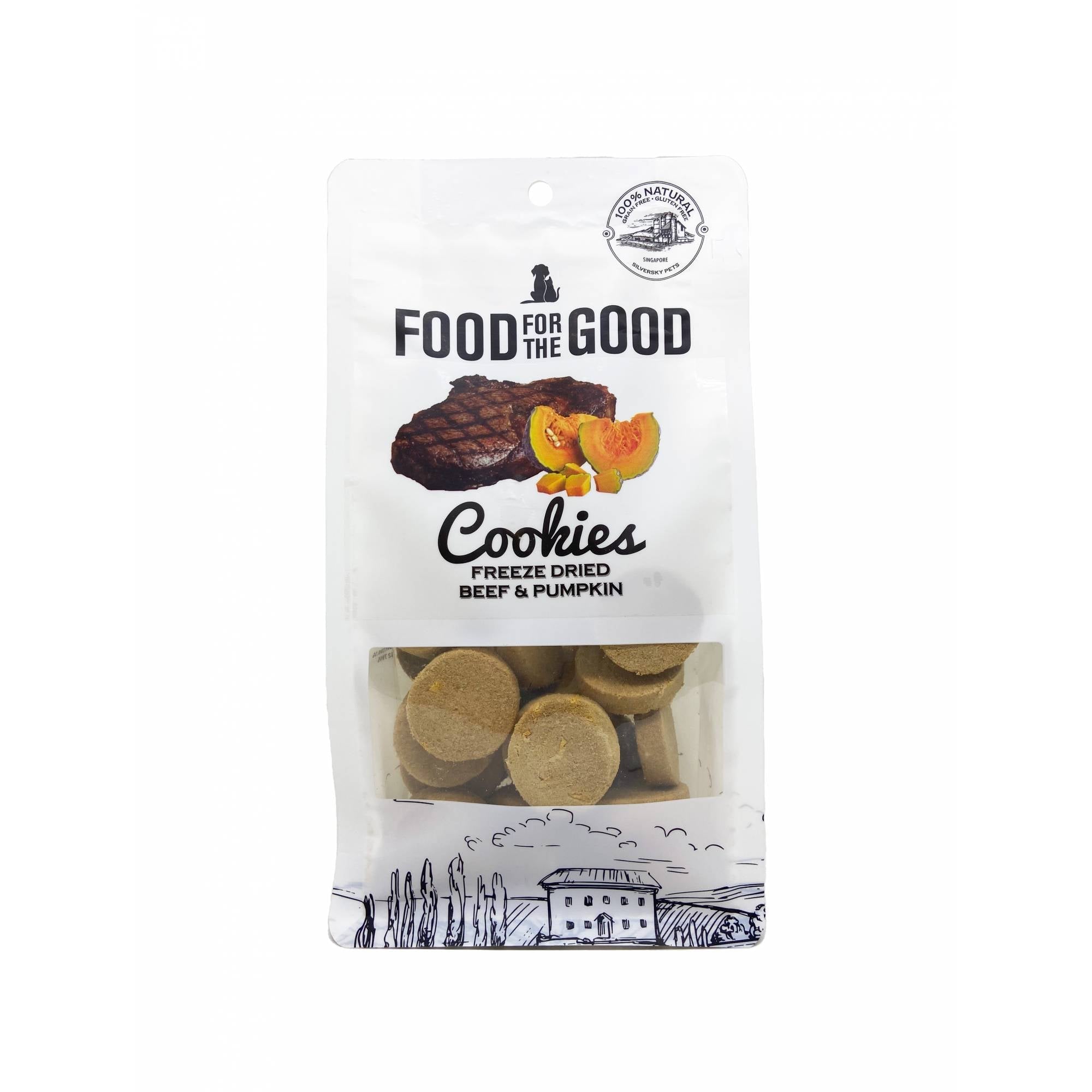 Food for the Good - Freeze Dried Cookies Beef & Pumpkin Cat & Dog Treats 70gDogsSuperpets Trading