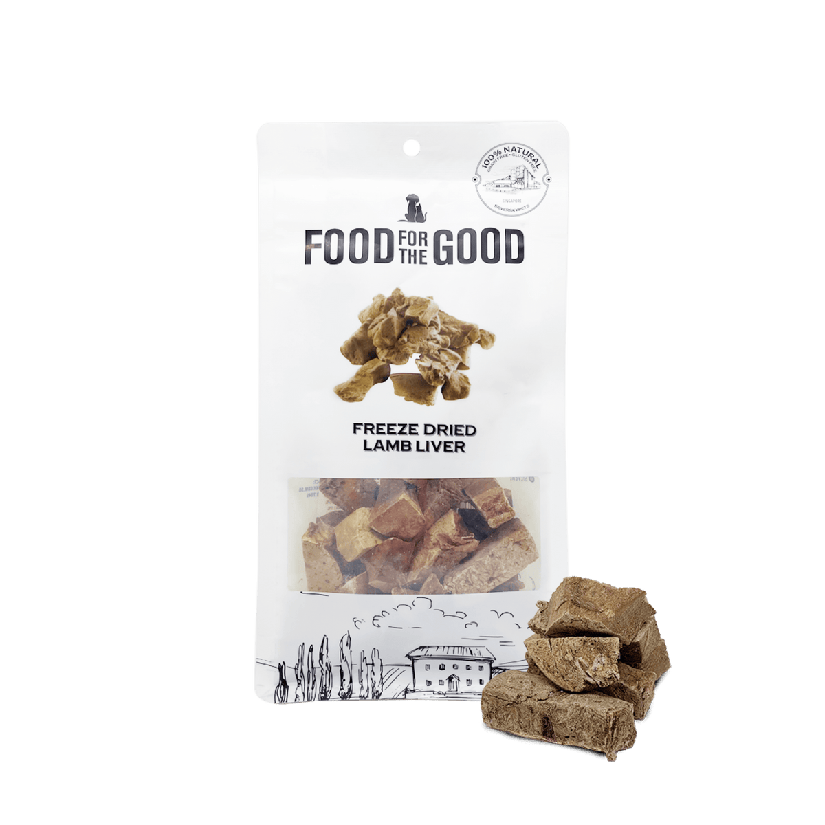 Food for the Good - Freeze Dried Lamb Liver Cat & Dog Treats 70gSuperpets Trading
