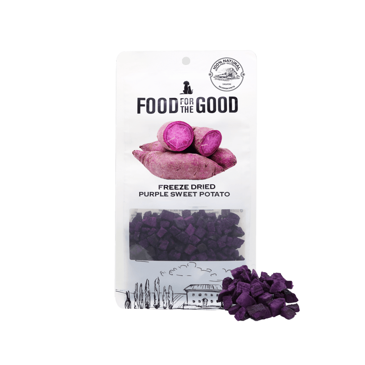Food for the Good - Freeze Dried Purple Sweet Potato Cat & Dog Treats 100gSuperpets Trading