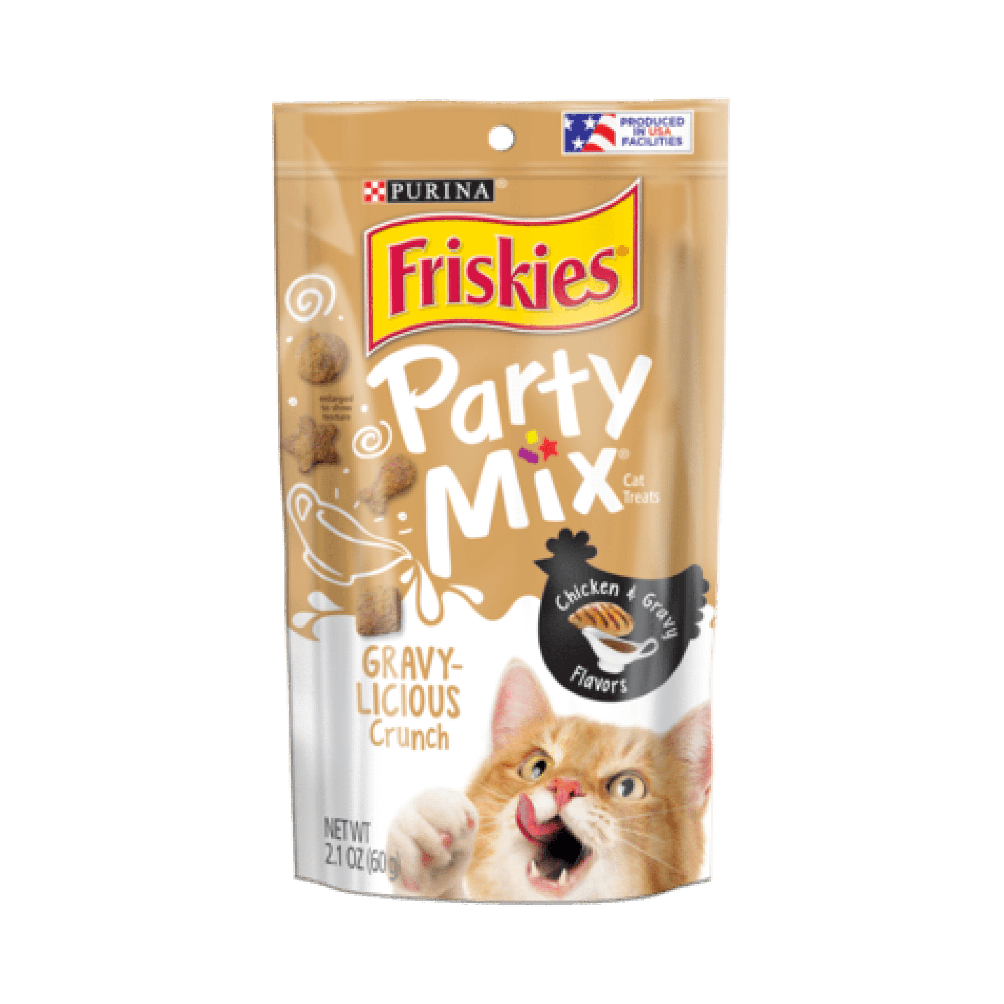 Friskies - Party Mix Crunch - Gravylicious - Chicken & Gravy Flavours 60gSuperpets Trading