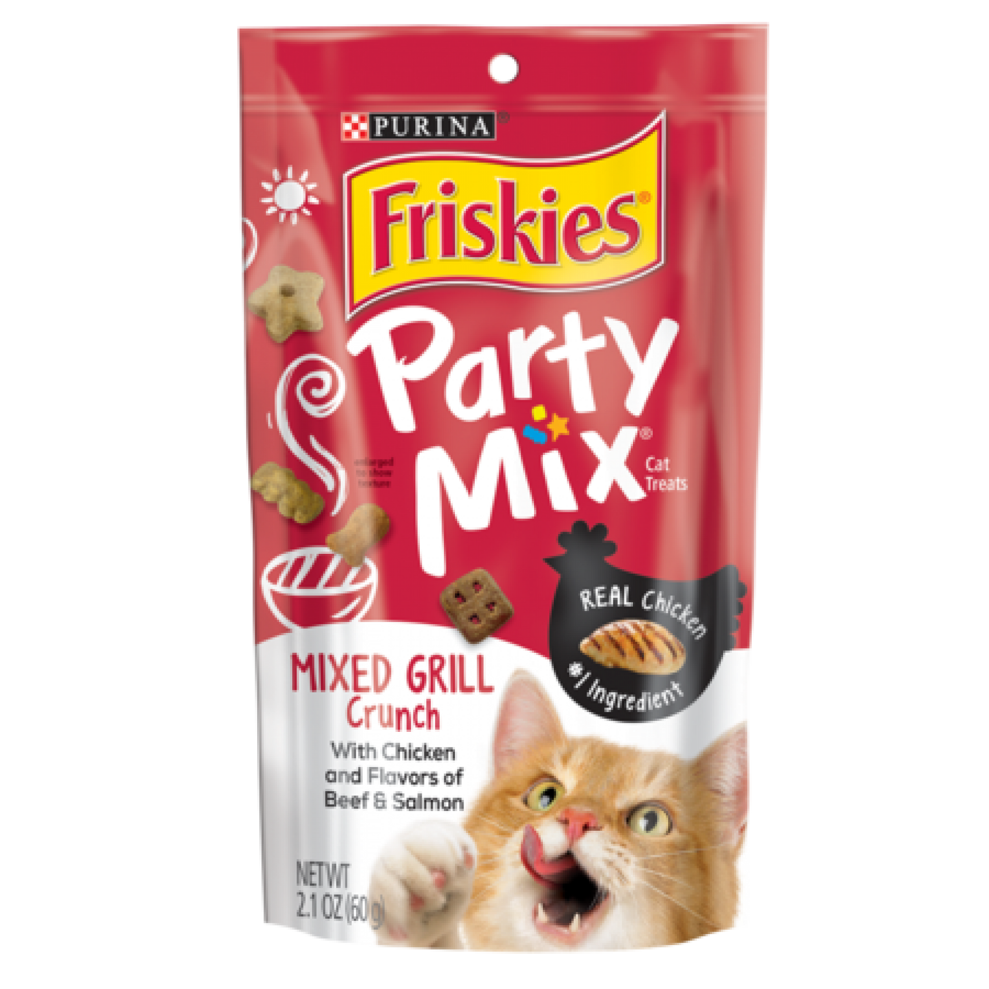 Friskies - Party Mix Crunch - Mixed Grill - Chicken, Beef & Salmon Flavours 60gSuperpets Trading