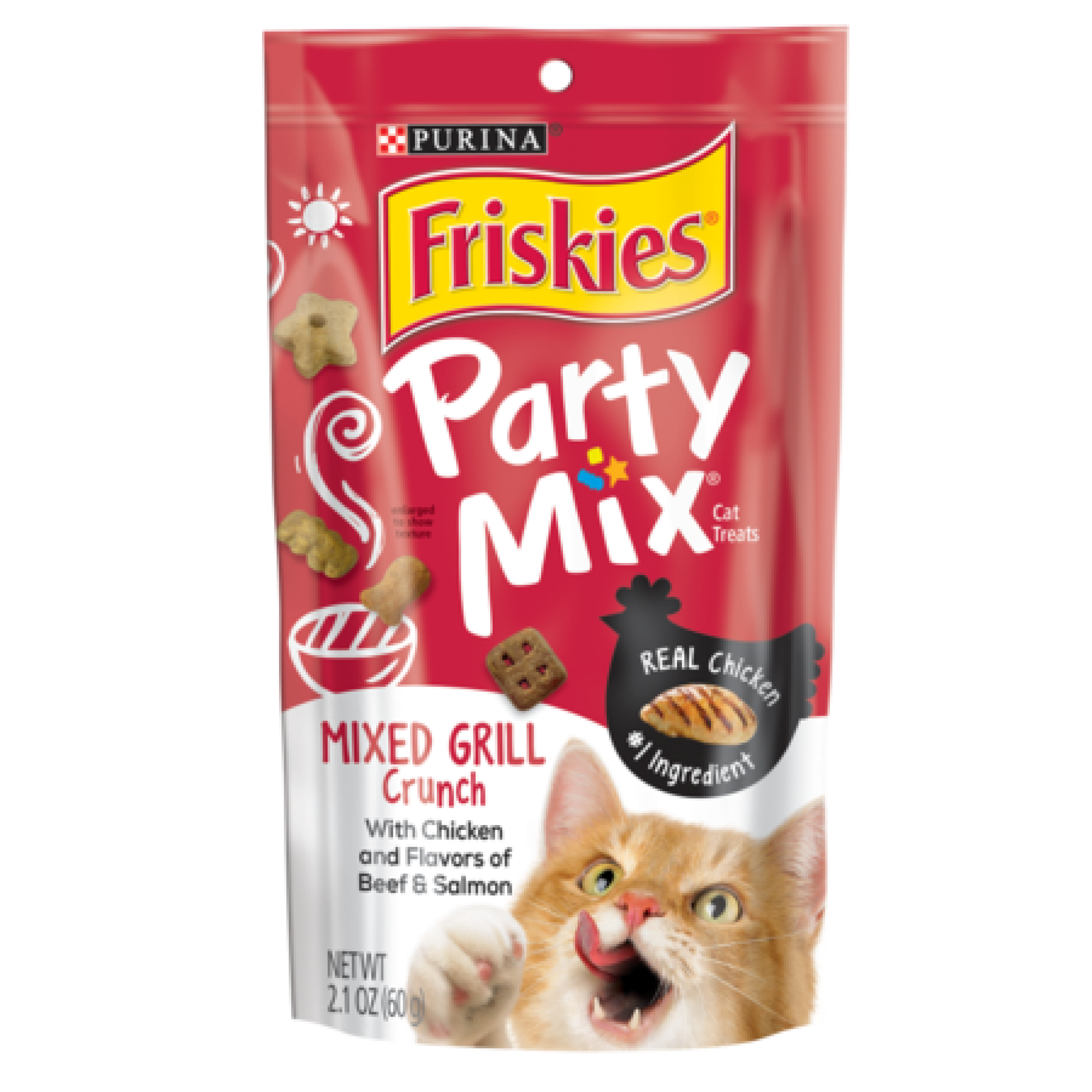 Friskies - Party Mix Crunch - Mixed Grill - Chicken, Beef & Salmon Flavours 60gSuperpets Trading