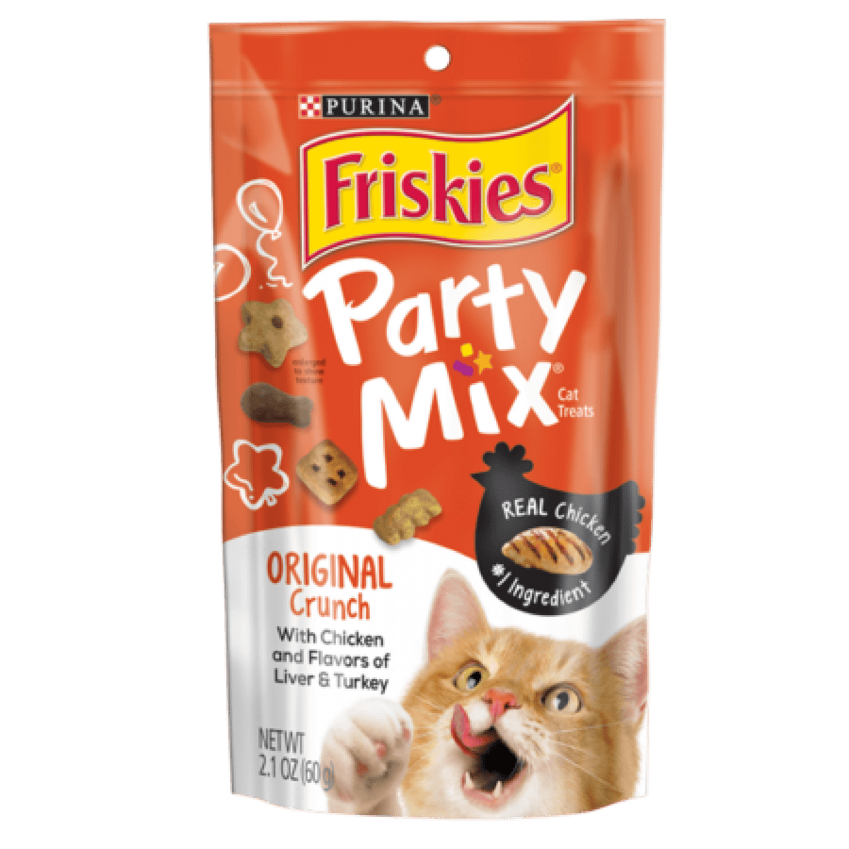 Friskies - Party Mix Crunch - Original - Chicken, Liver & Turkey Flavours 60gSuperpets Trading