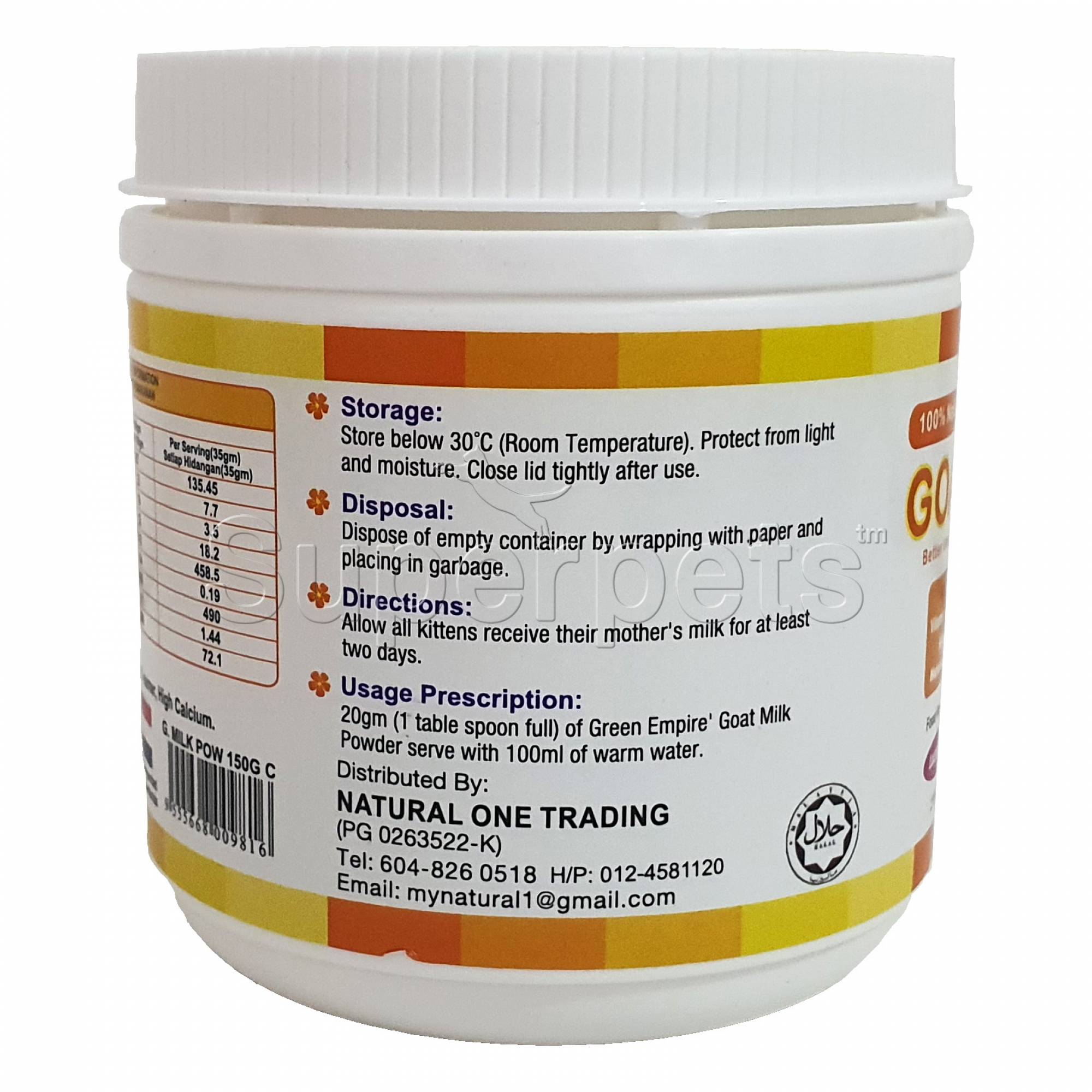 Green Empire Goat Milk Powder for Kitten and Cat 150gSuperpets Trading