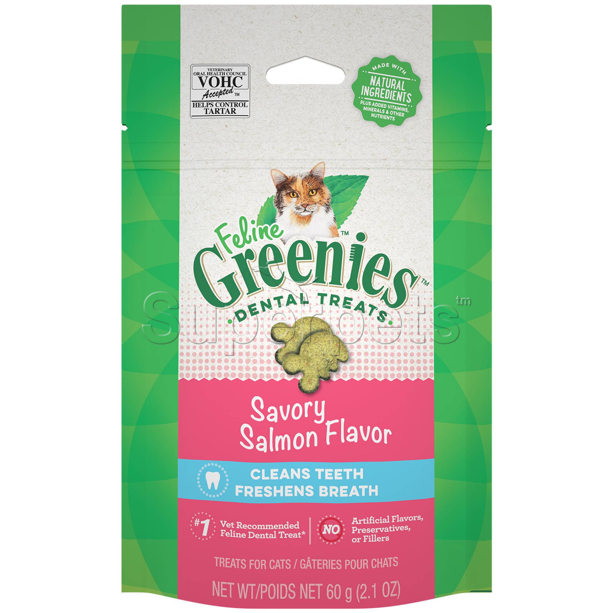 Greenies Feline Dental Treats - Savory Salmon Flavour 2.1oz (60g)Superpets Trading
