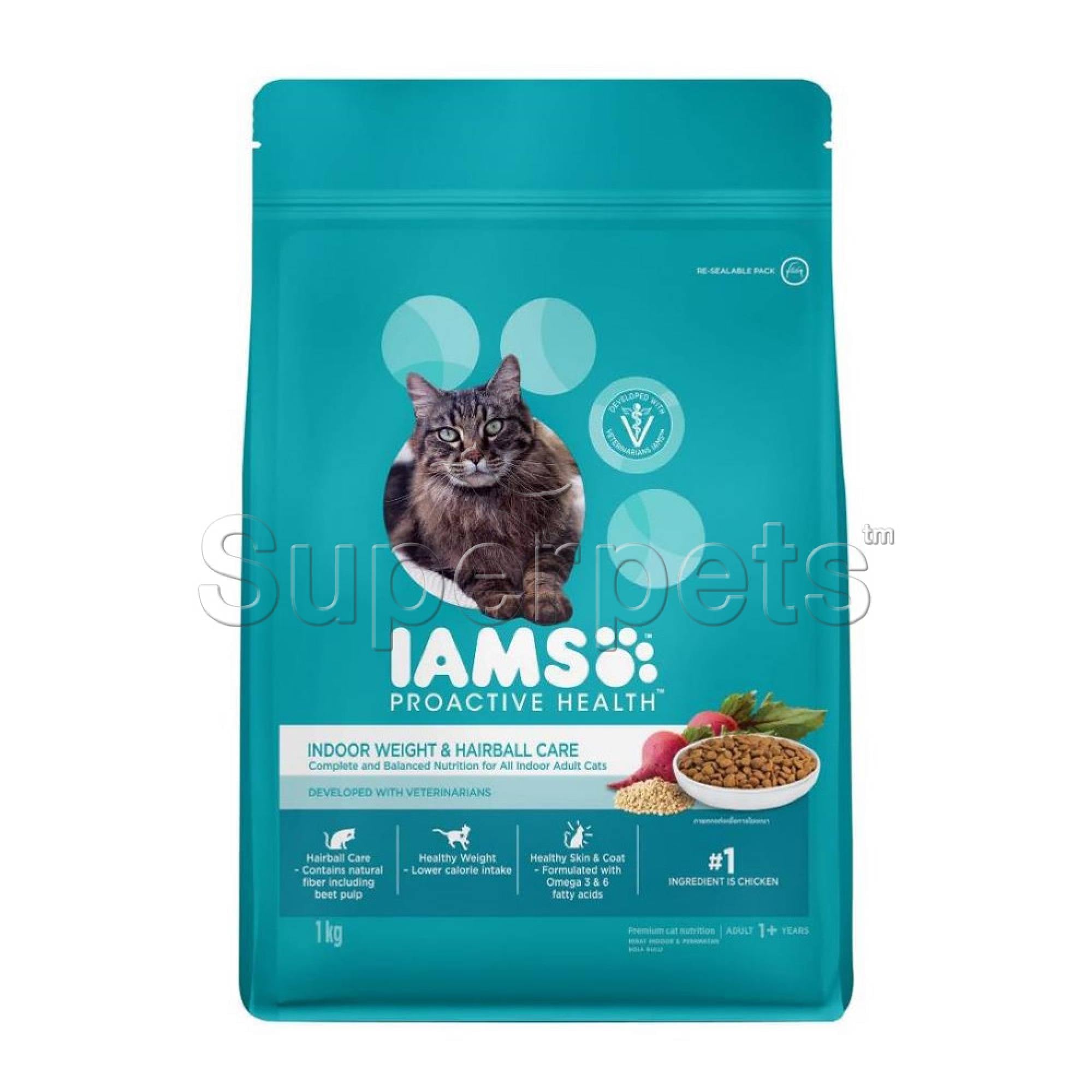 IAMS - Cat Adult - Indoor Weight & Hairball Control 1kgSuperpets Trading