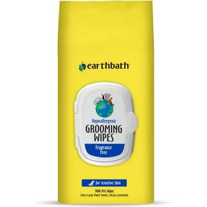 Earthbath EB032 Hypo-Allergenic Grooming Wipes - Fragrance Free x100pcs