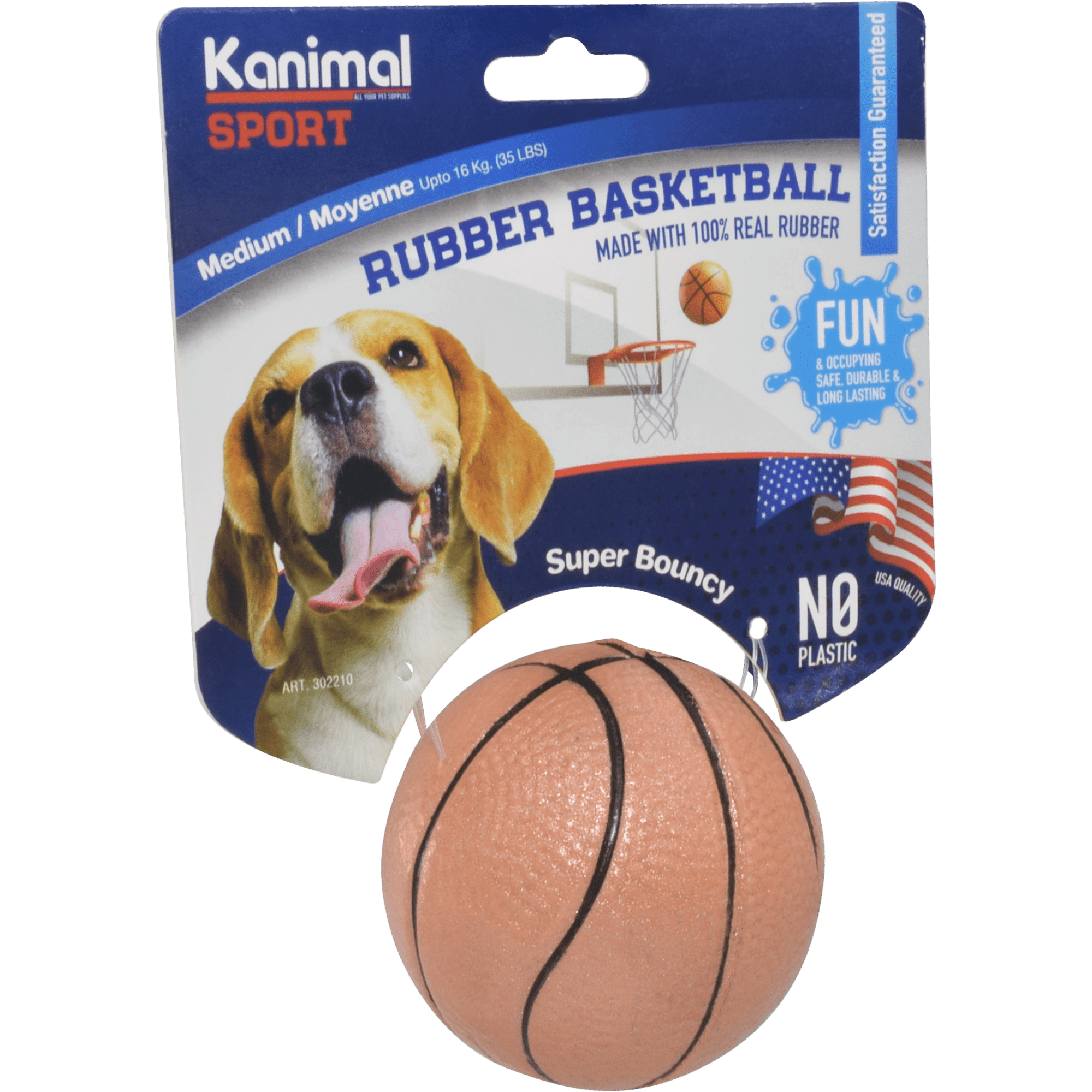 Kanimal - Dog Toy - Sport Rubber Basketball Size L (7.2cm)Superpets Trading