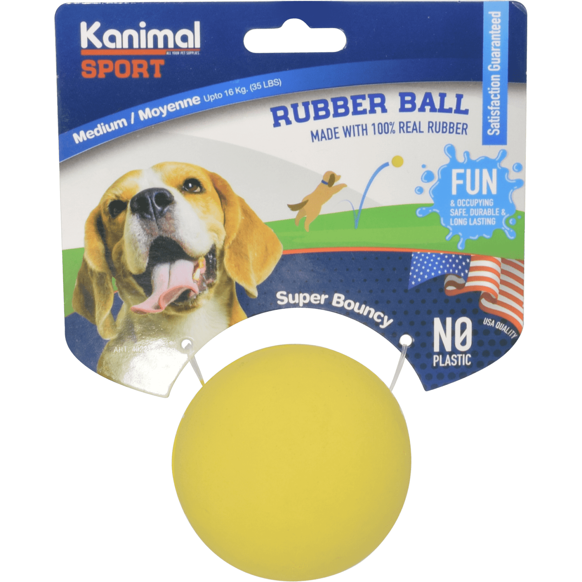 Kanimal - Sport Rubber Ball Yellow Size M (6.3cm)DogsSuperpets Trading