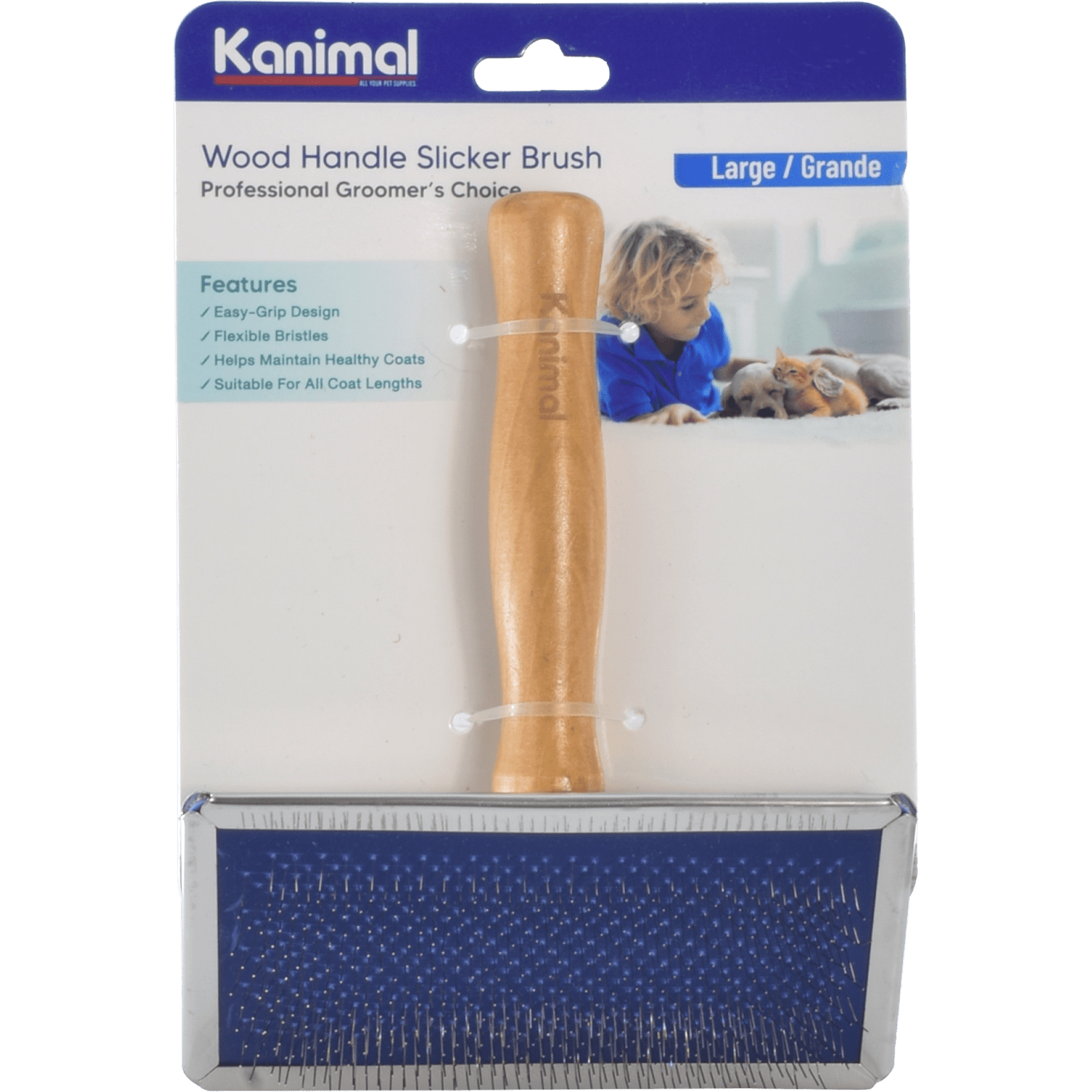 Kanimal - Wood Handle Slicker Size L (12x13.5cm)Superpets Trading