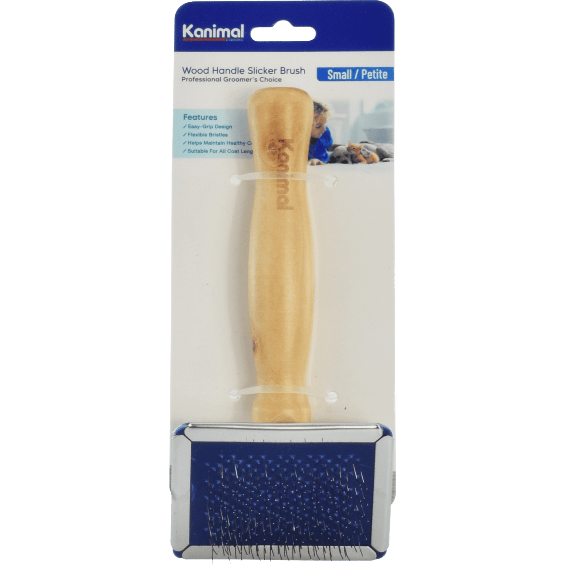 Kanimal - Wood Handle Slicker Size S (6.3x12cm)Superpets Trading