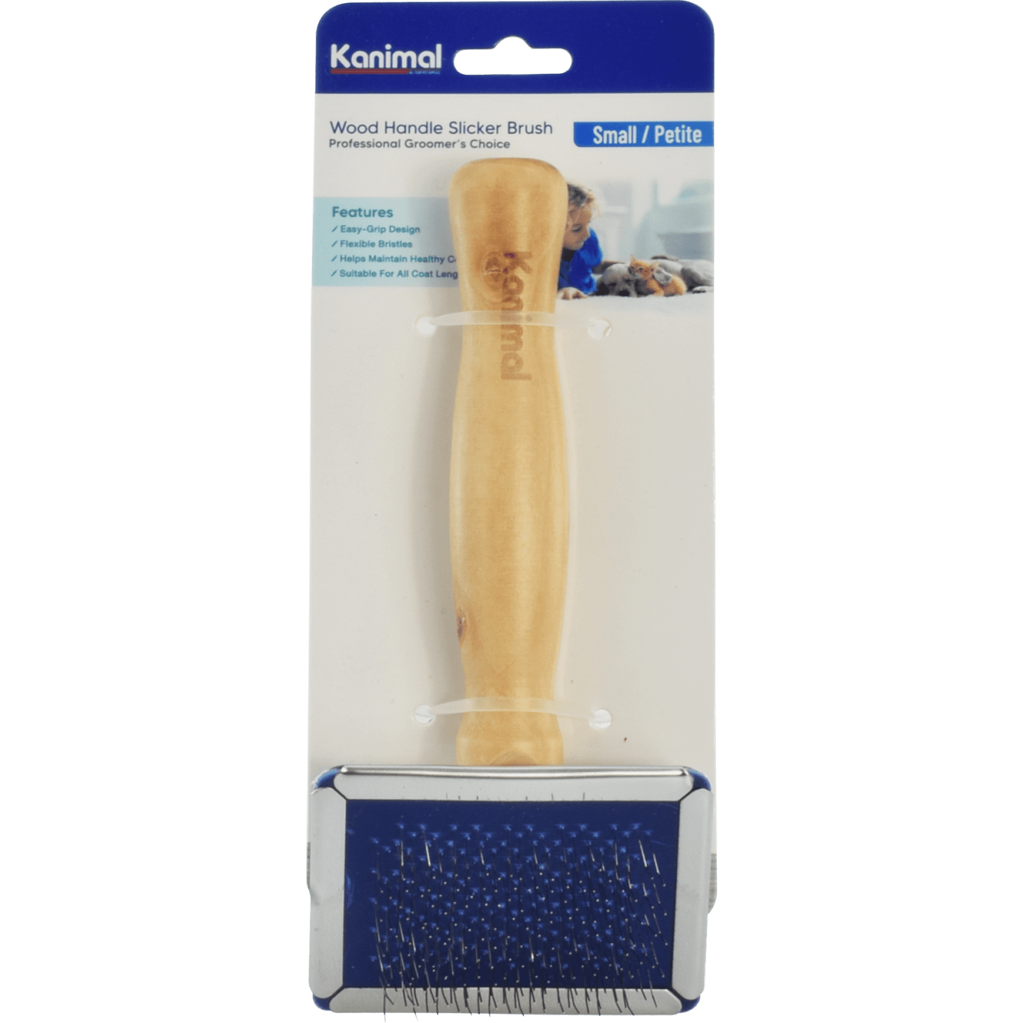 Kanimal - Wood Handle Slicker Size S (6.3x12cm)Superpets Trading