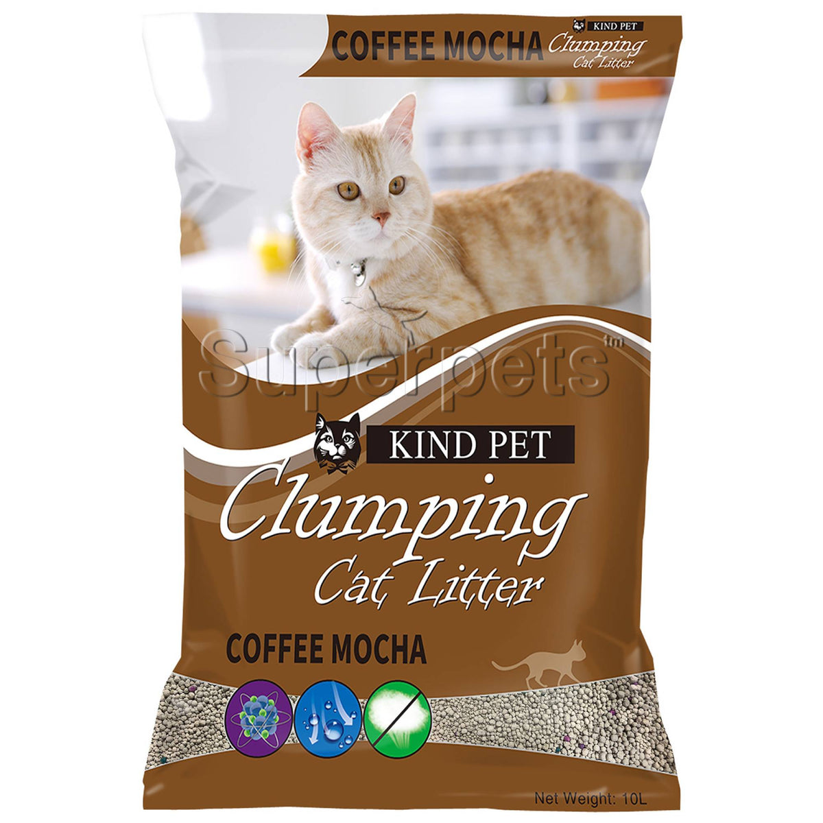 Kind Pet - Clumping Cat Litter Fine 10L - Coffee MochaCatsSuperpets Trading