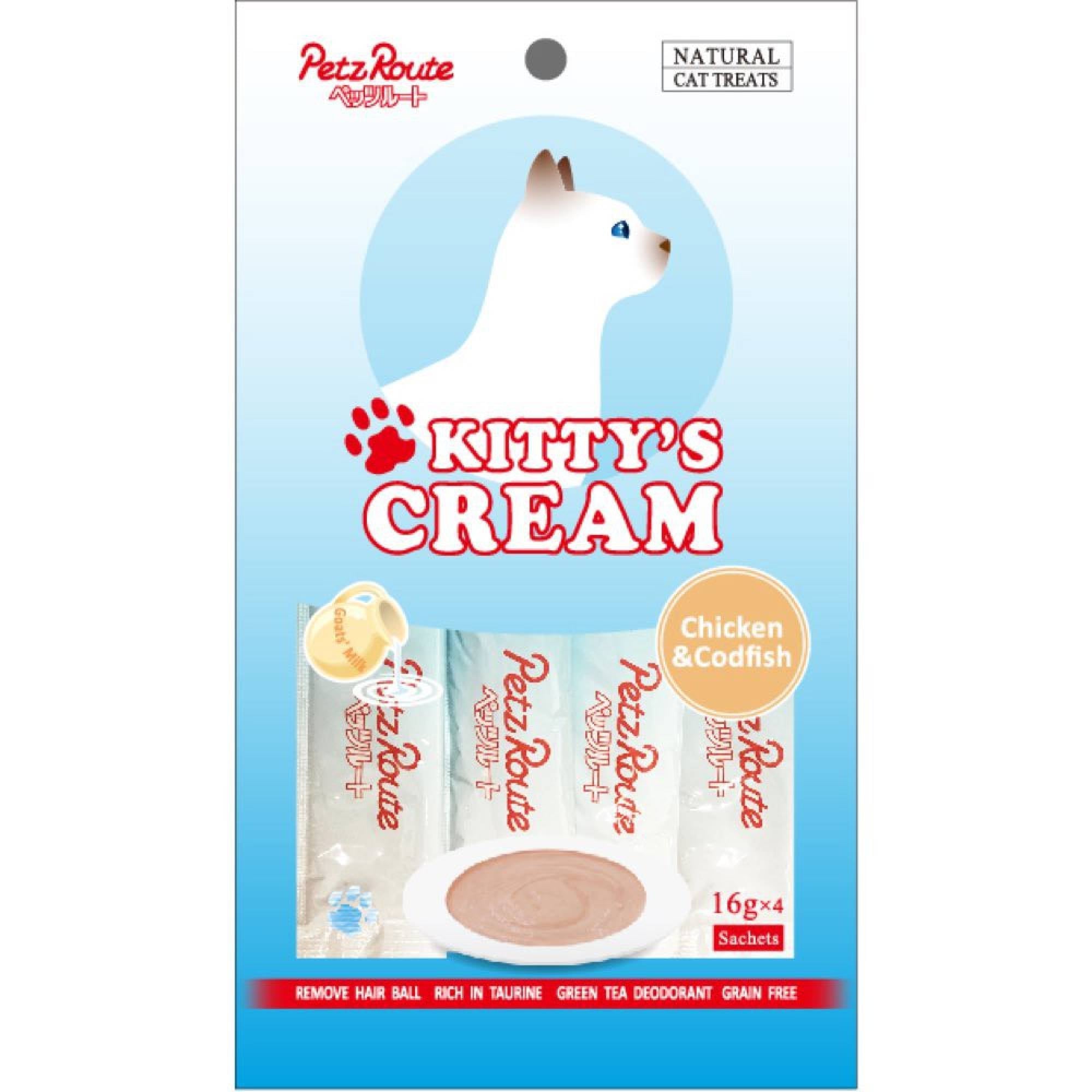 Kitty's Cream Chicken & Codfish 16g x 4 (64g)Superpets Trading