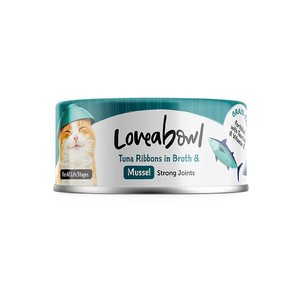 Loveabowl Tuna Ribbons in broth with Mussel 70gCatsSuperpets Trading