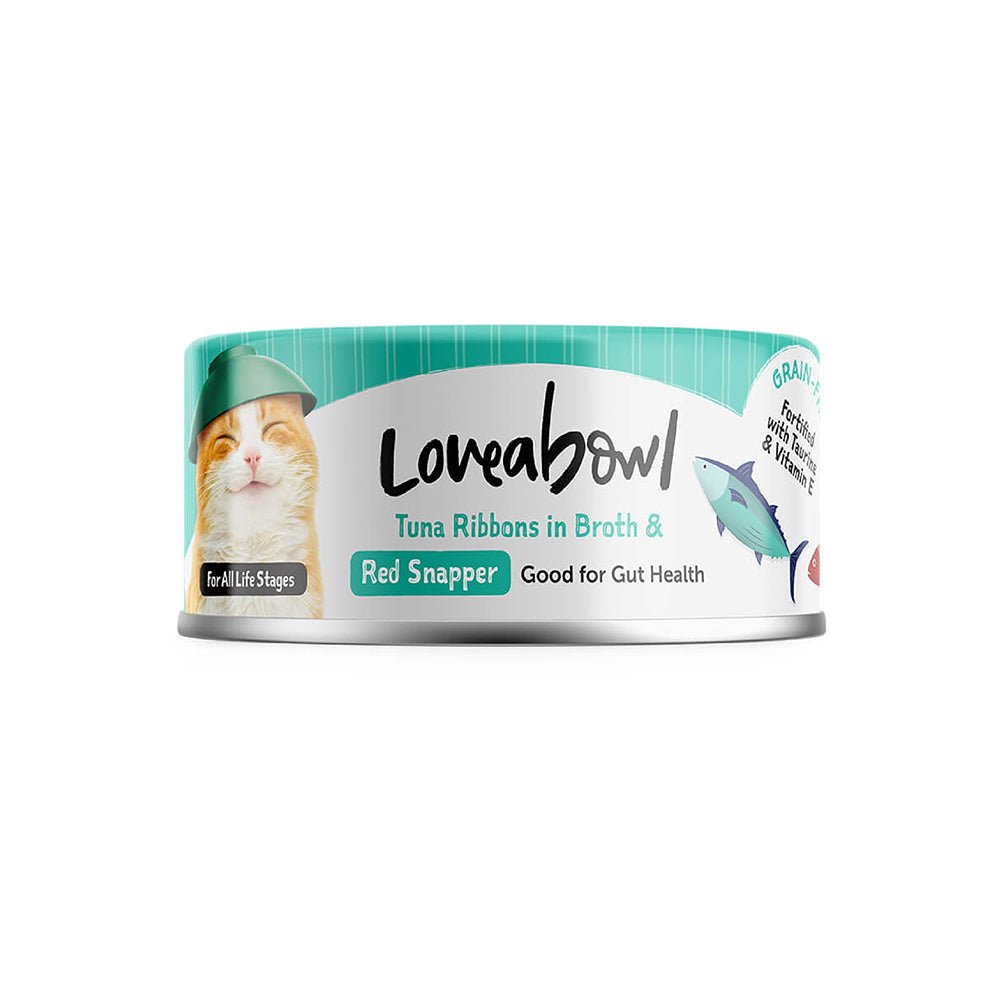 Loveabowl Tuna Ribbons in broth with Red Snapper 70gCatsSuperpets Trading