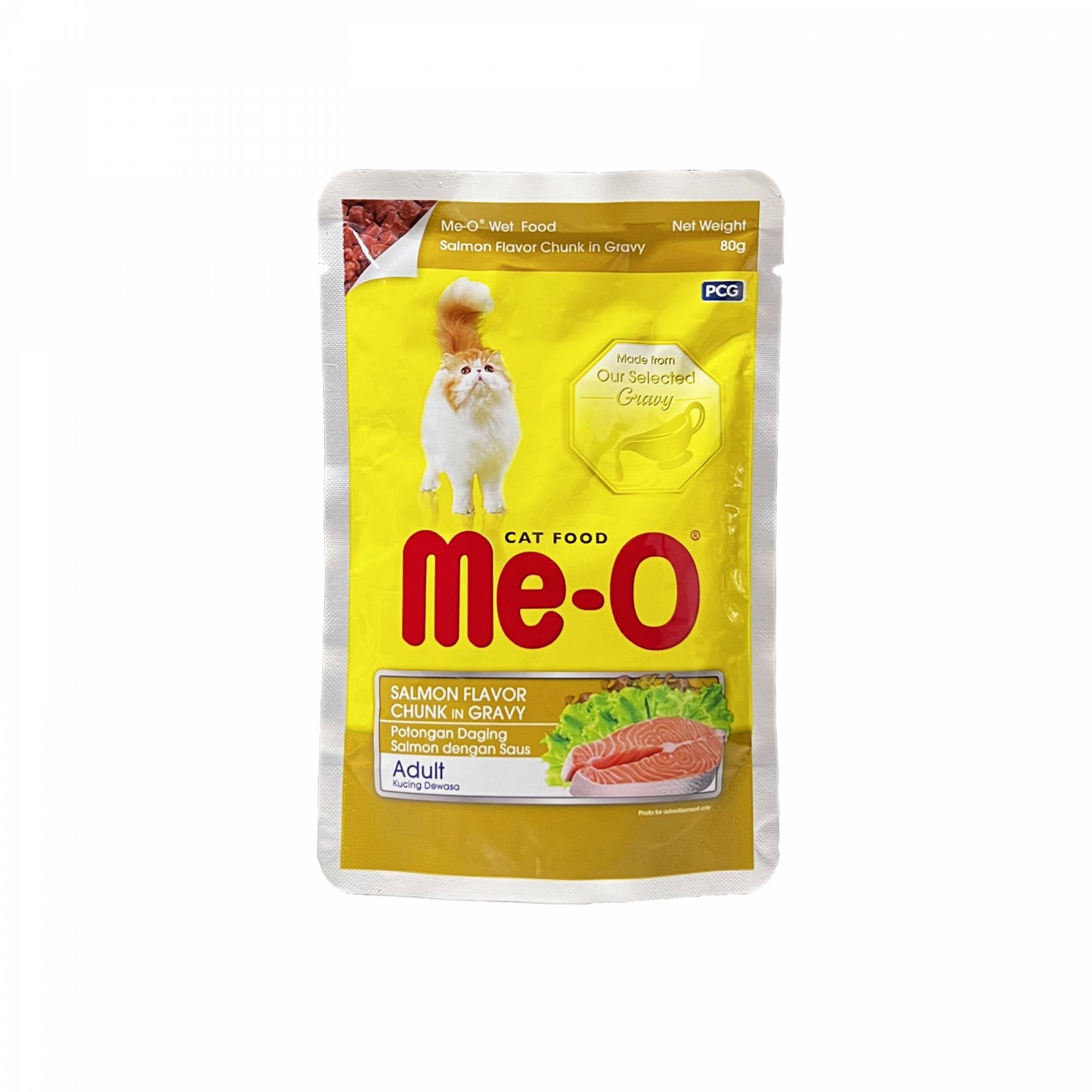 Me-O - Pouch Adult - Salmon Chunk in Gravy 80gSuperpets Trading