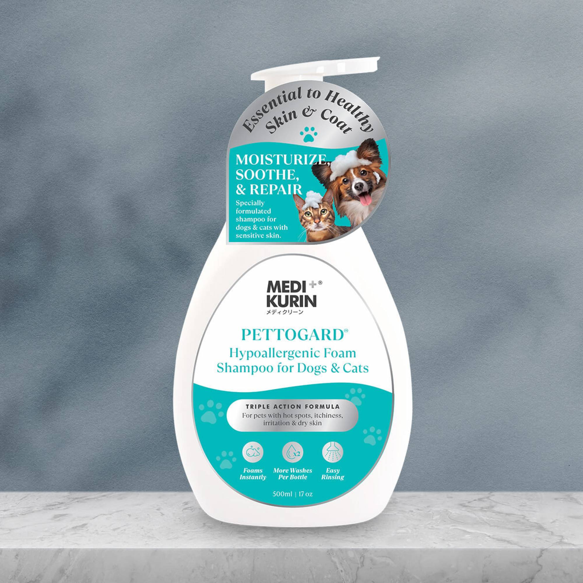 PettoGard® Hypoallergenic Foam Shampoo for Dogs & Cats 500ml
