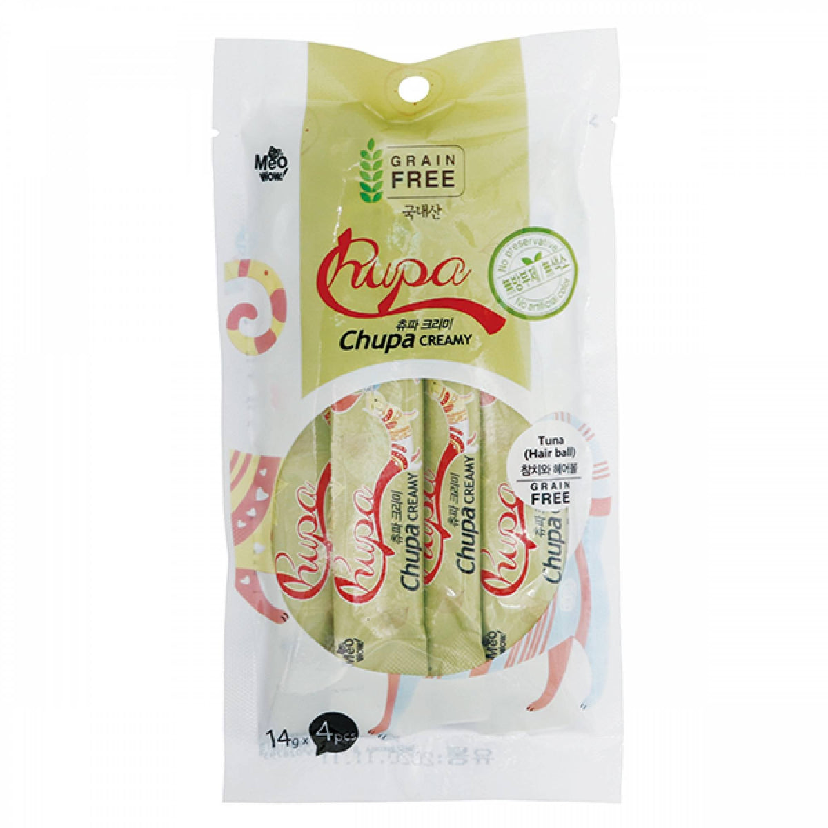 Meowow Chupa Creamy Tuna & Hairball 4x14gSuperpets Trading