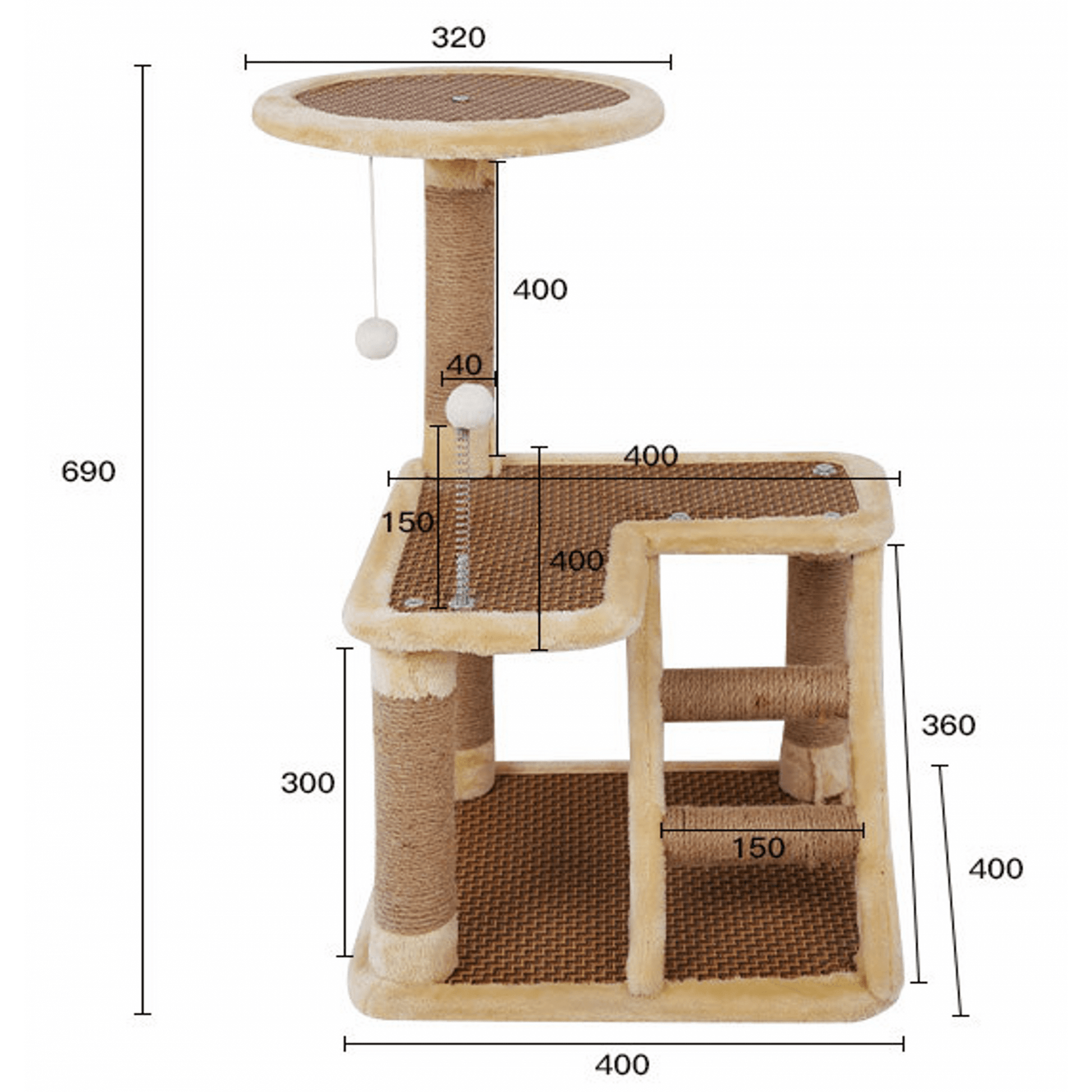 Minimax - BI030 - Cat Tree 40x40x69cmSuperpets Trading
