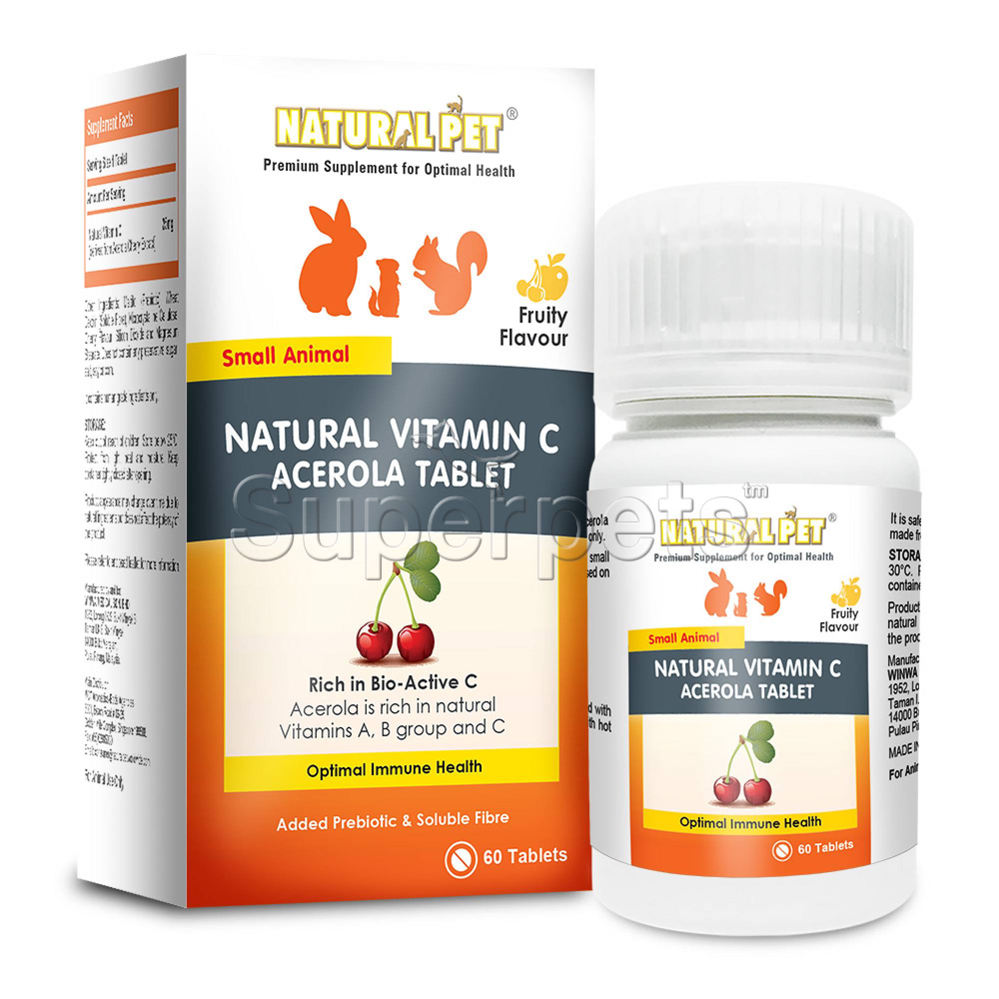 Natural Pet - Natural Vitamin C Acerola 60tabsSuperpets Trading