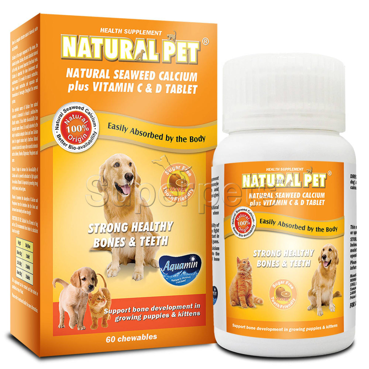 Natural Pet - Seaweed Calcium with Vitamin C & D 60tabsSuperpets Trading