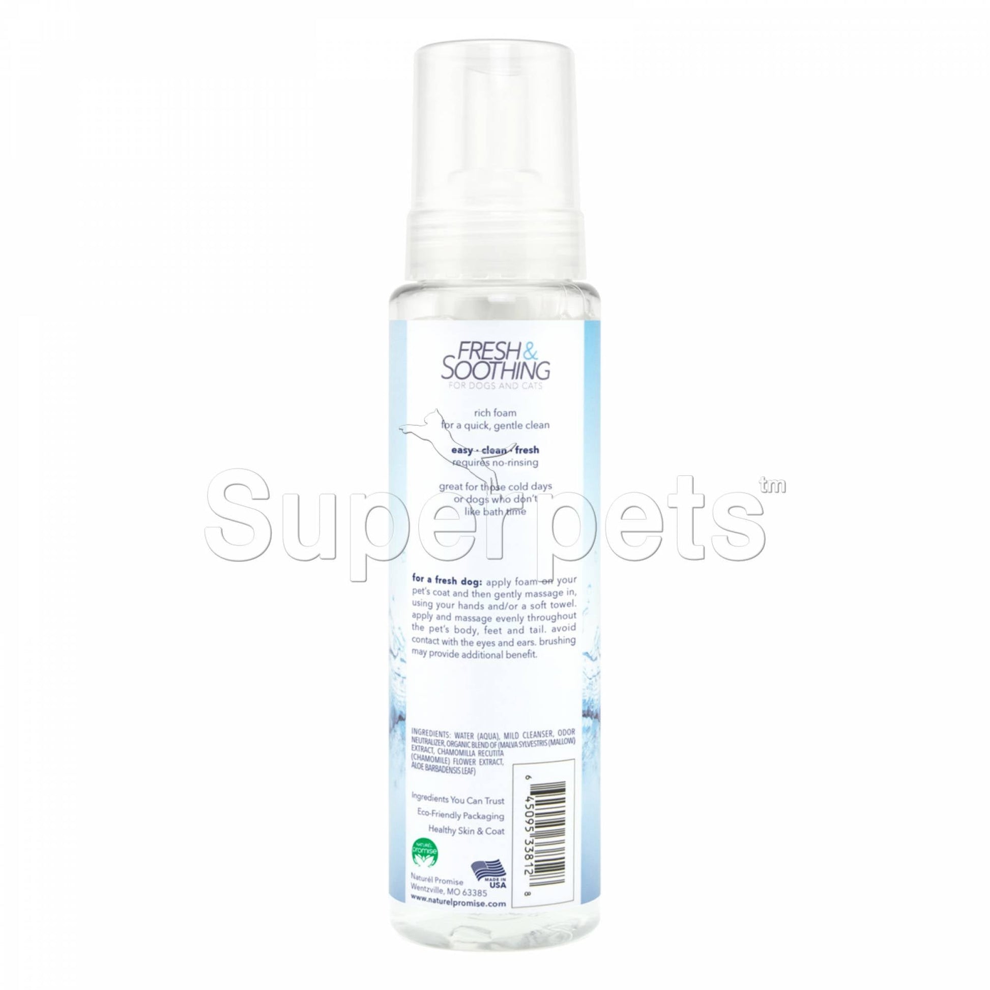 Naturel Promise Fresh & Soothing Natural Waterless Foaming Shampoo 11oz (325ml)Superpets Trading
