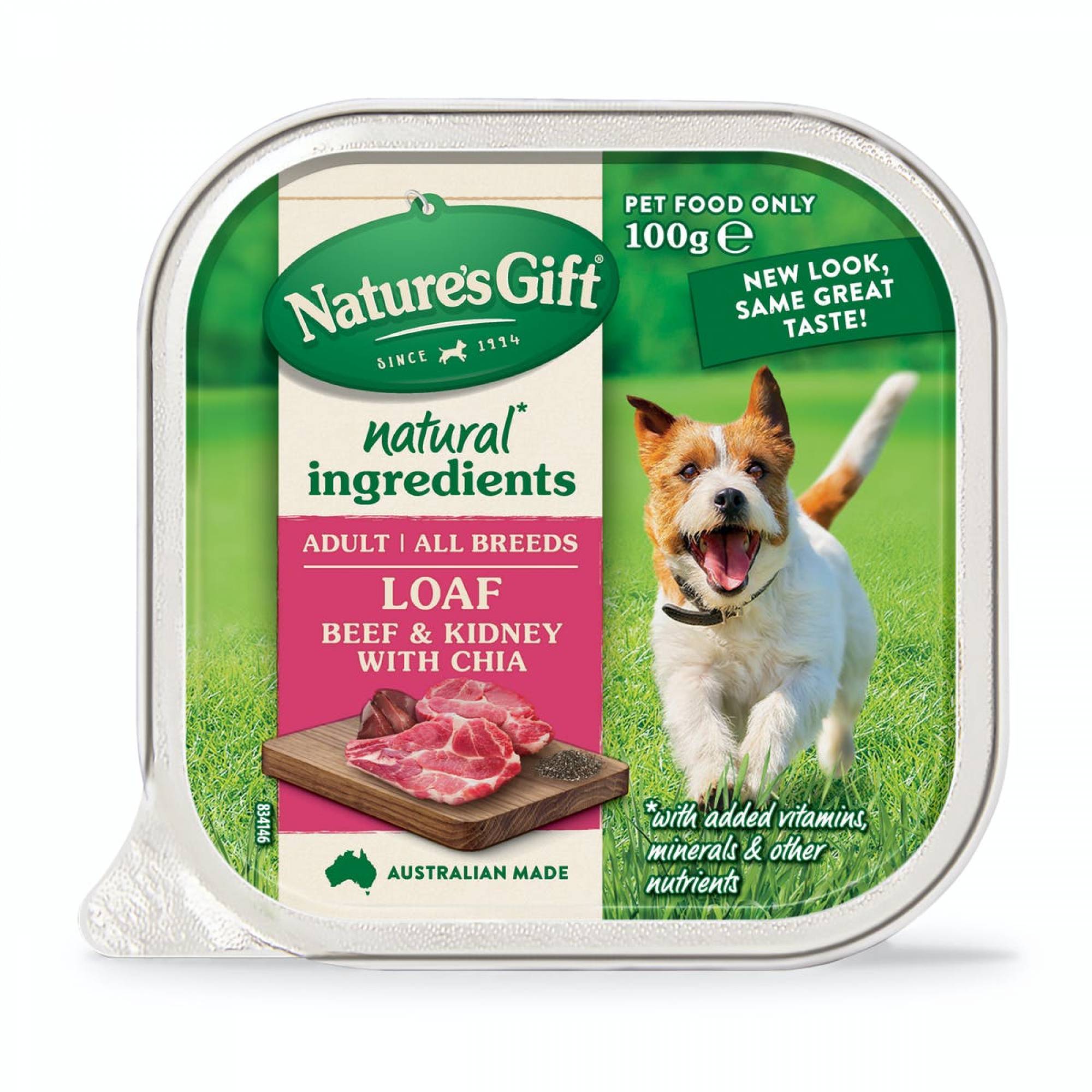 Nature's Gift - Gourmet - Loaf Style Beef & Kidney with Chia 100gDogsSuperpets Trading