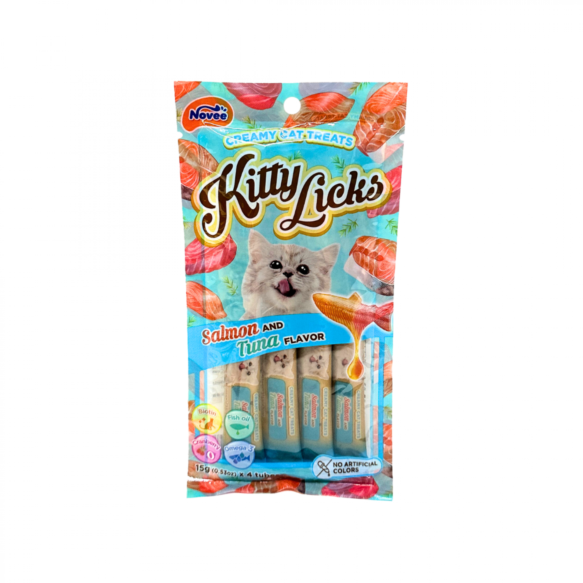 Novee - Kitty Licks - Salmon with Tuna 15g x 4 tubesSuperpets Trading
