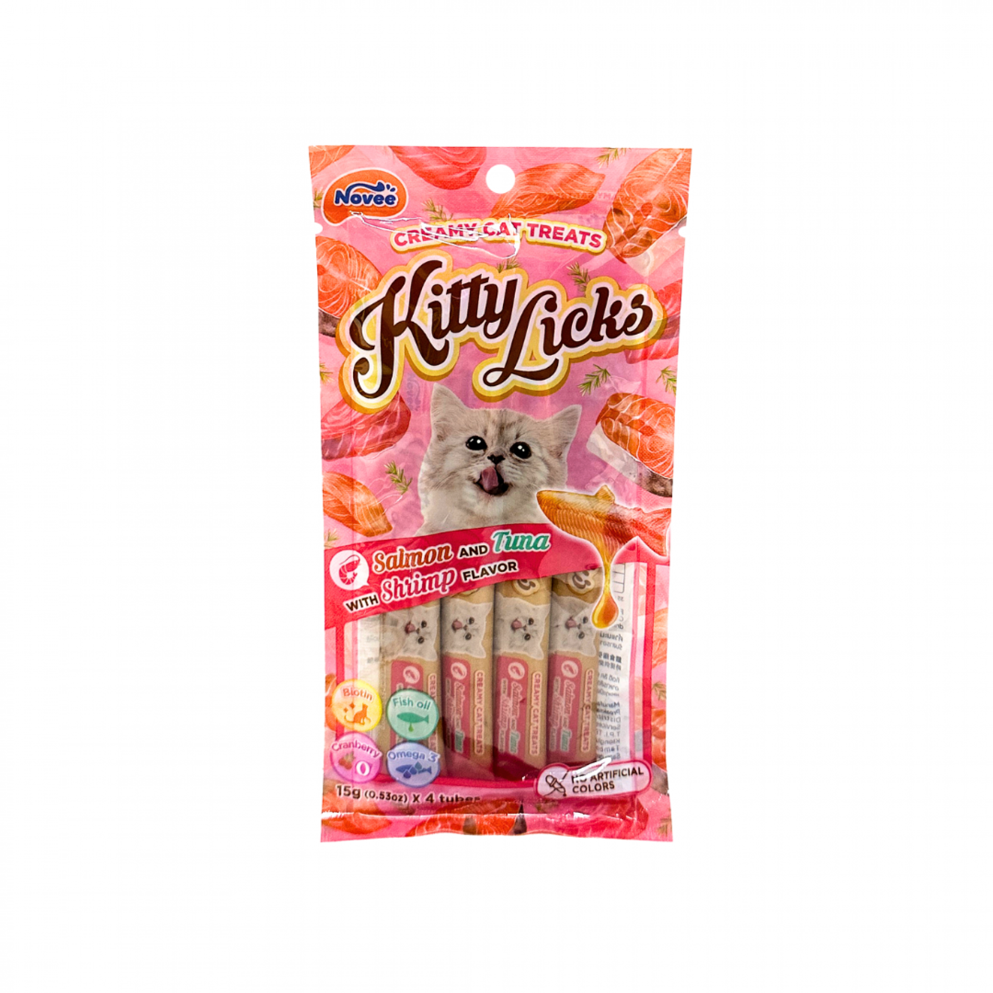 Novee - Kitty Licks - Salmon with Tuna & Shrimp 15g x 4 tubesCatsSuperpets Trading