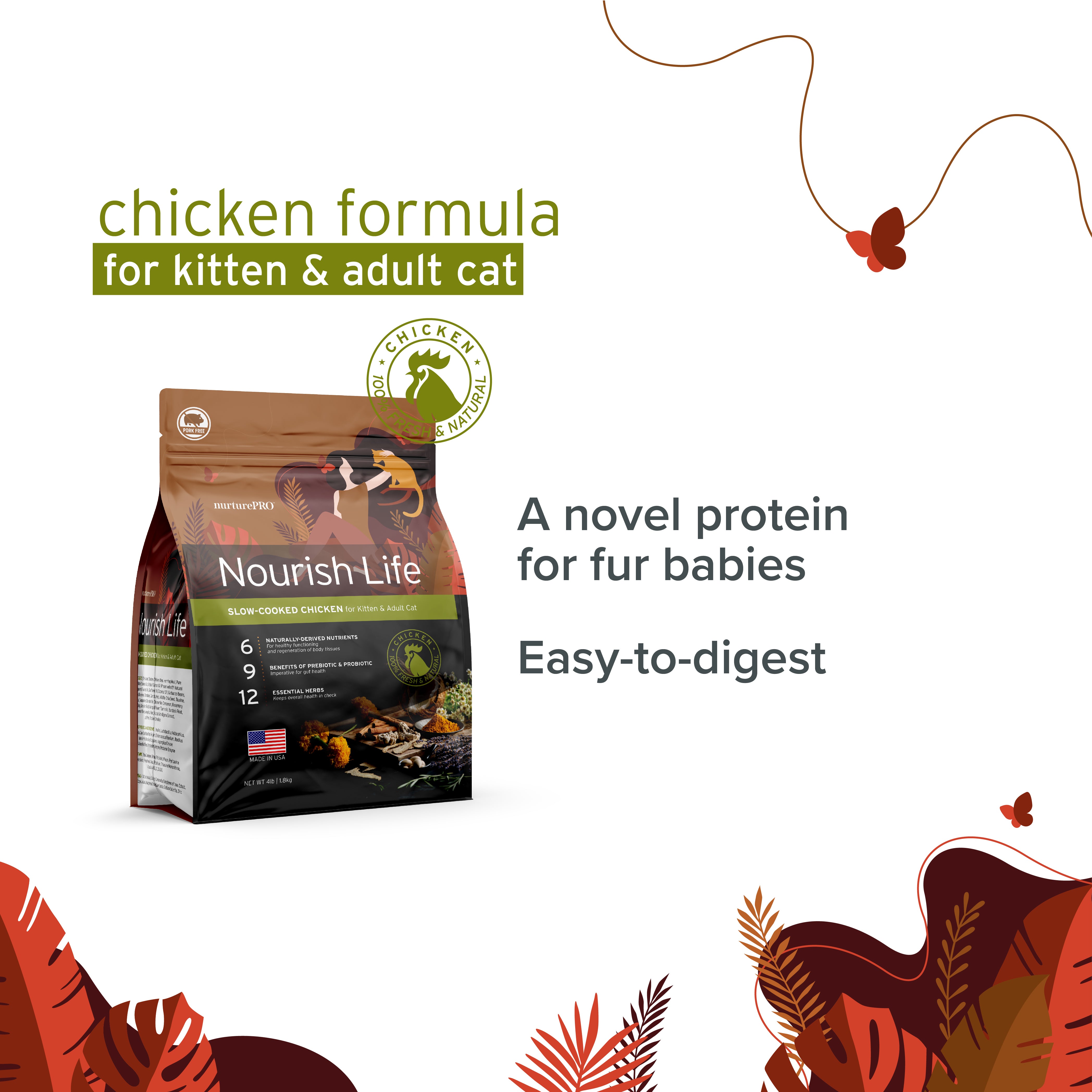 Nurture Pro Nourish Life Chicken Kitten & Adult Dry Cat Food