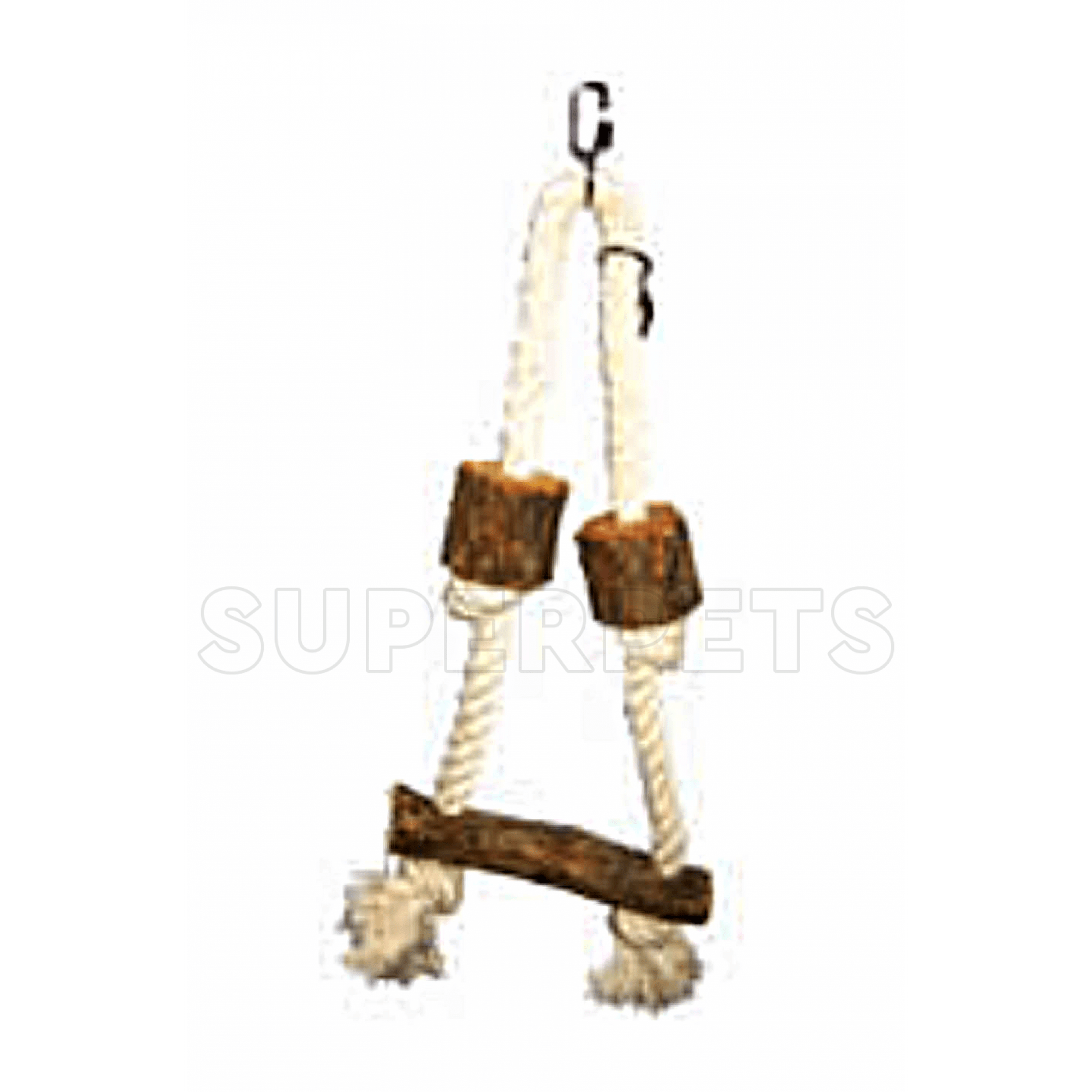 OPSP - 46308 - Bird Toy with Wooden Perch and Rope Tied 40x17x5cmSuperpets Trading