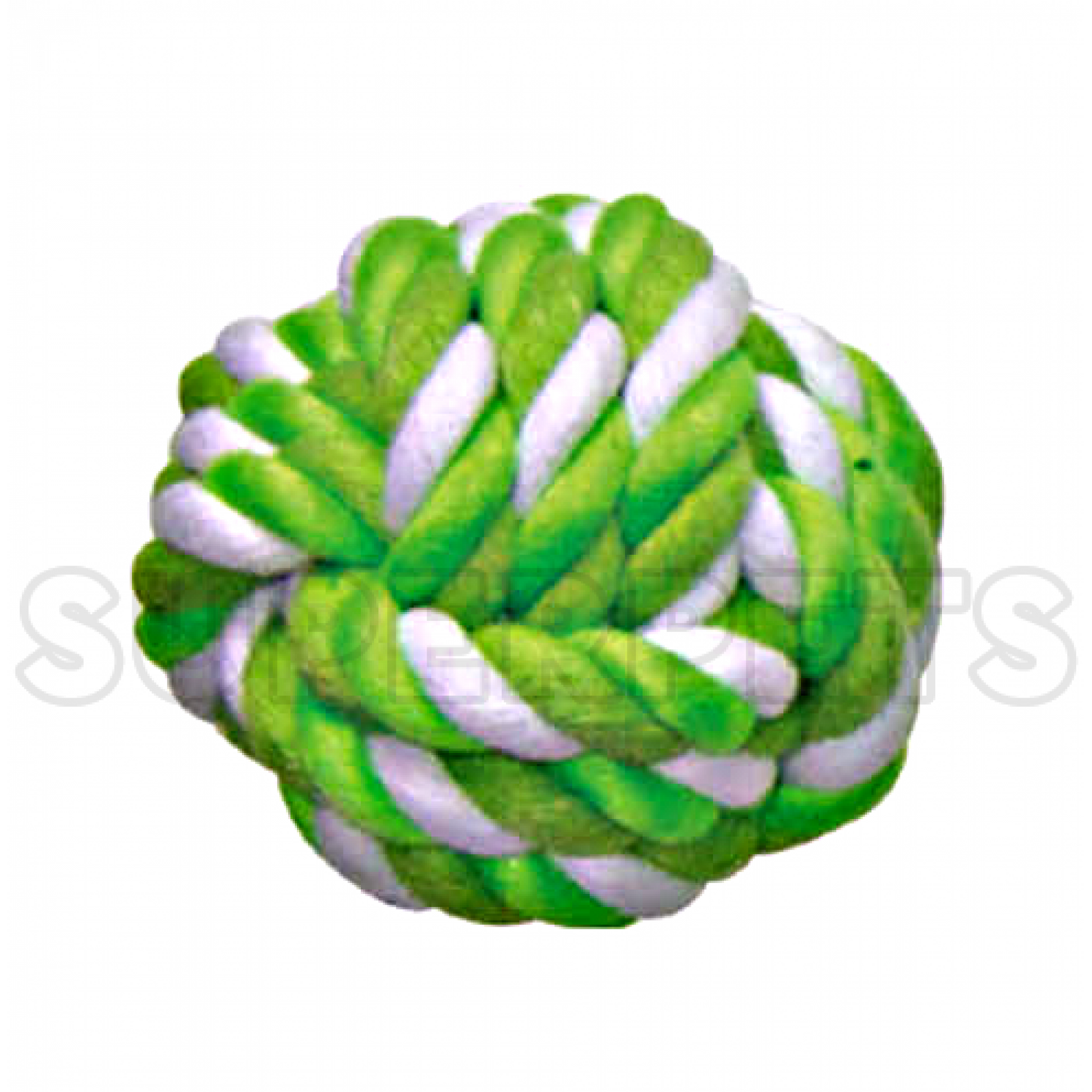 OPSP - 63680 - Green/White Ball Rope Toy 2.5"Superpets Trading